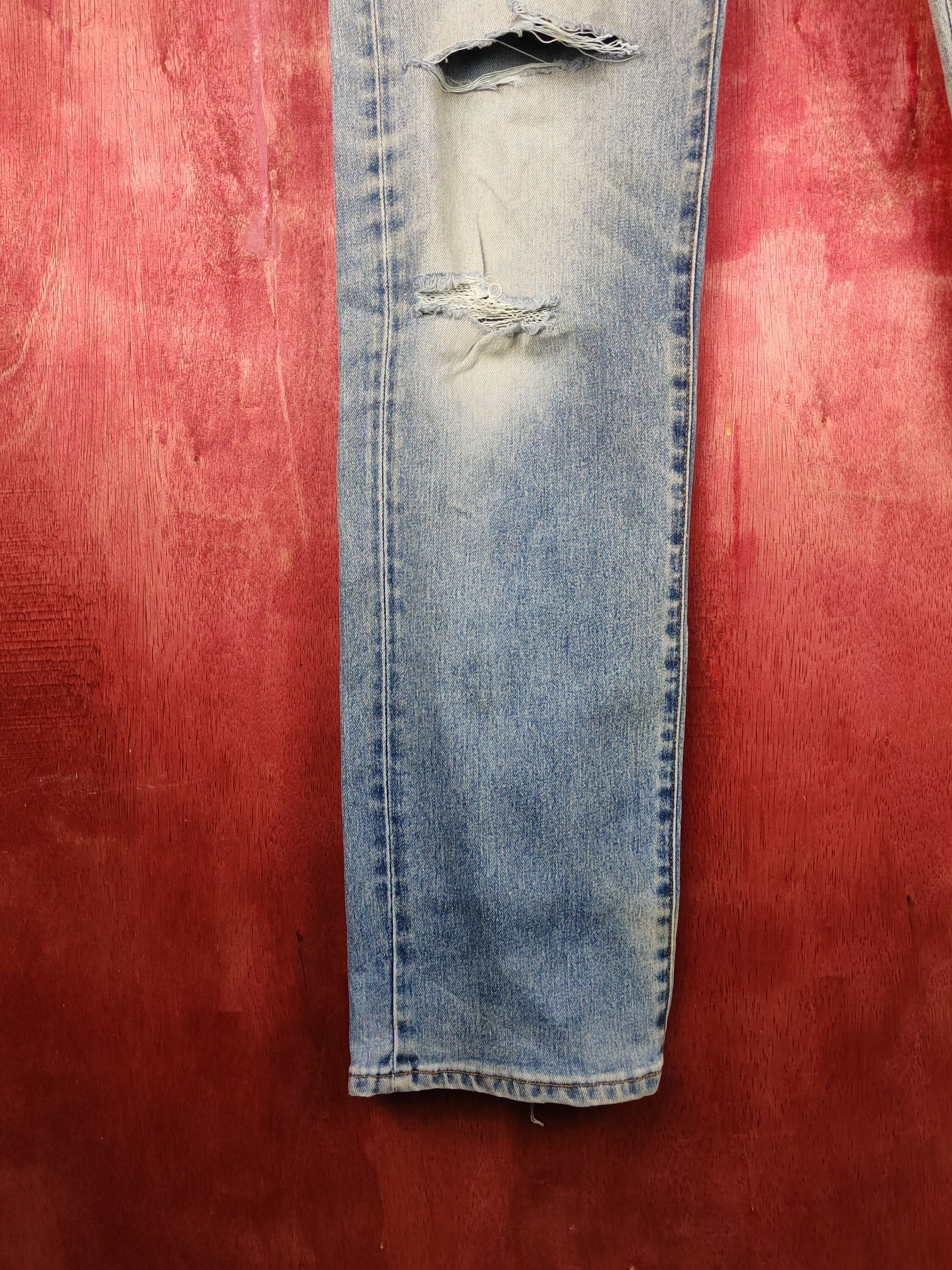 Japanese Brand Uniqlo Blue Distressed Multipocket Denim #S1583 Size US 31 - 4 Thumbnail
