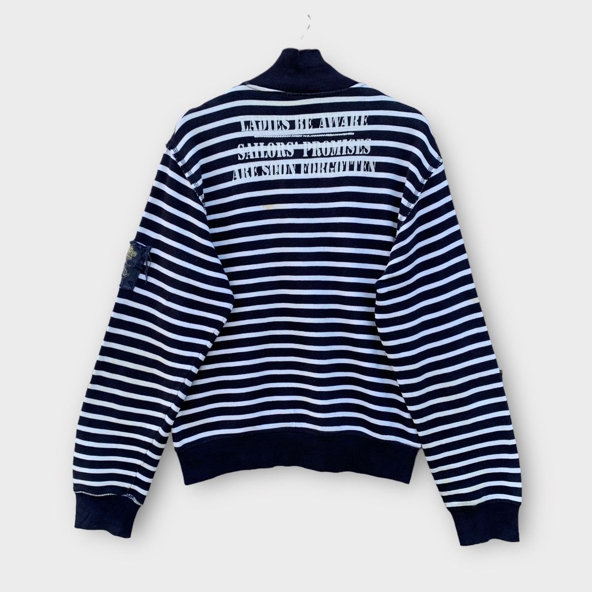 Dolce & Gabbana Dolce & Gabbana Half Zipper Lampo Stripe Sweatshirt Navy Size M / US 6-8 / IT 42-44 - 2 Thumbnail