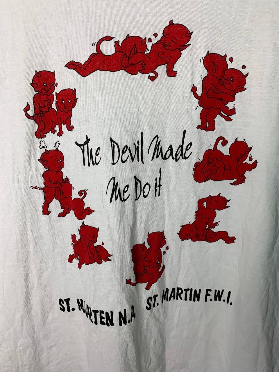 Vintage Vintage 90s Funny devils Made Me Do It Sex positions shirt Size US XL / EU 56 / 4 - 2 Thumbnail