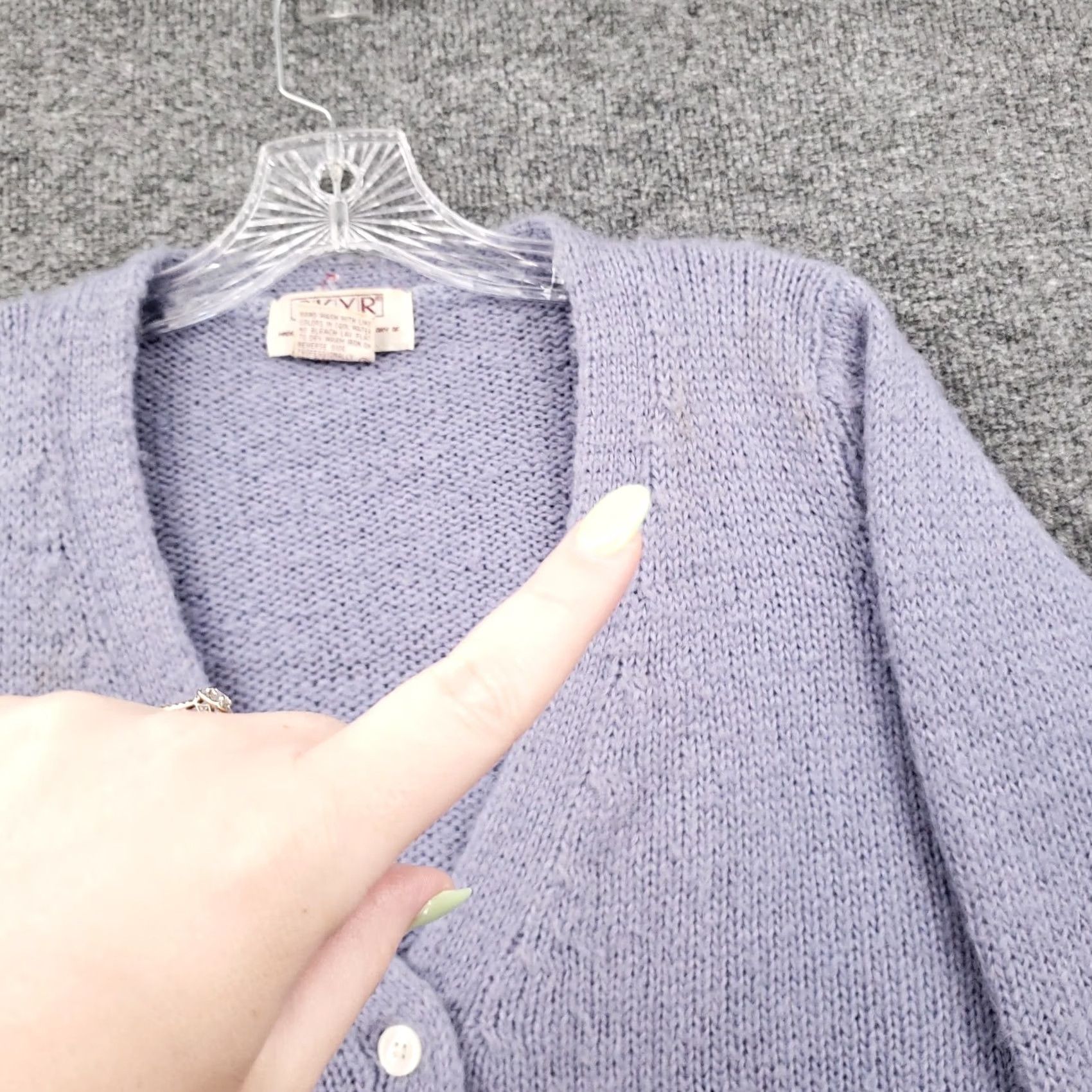 Vintage VINTAGE Skyr Cardigan Womens Small Purple Wool Blend V Neck Button Sweater 80s Size S / US 4 / IT 40 - 5 Thumbnail