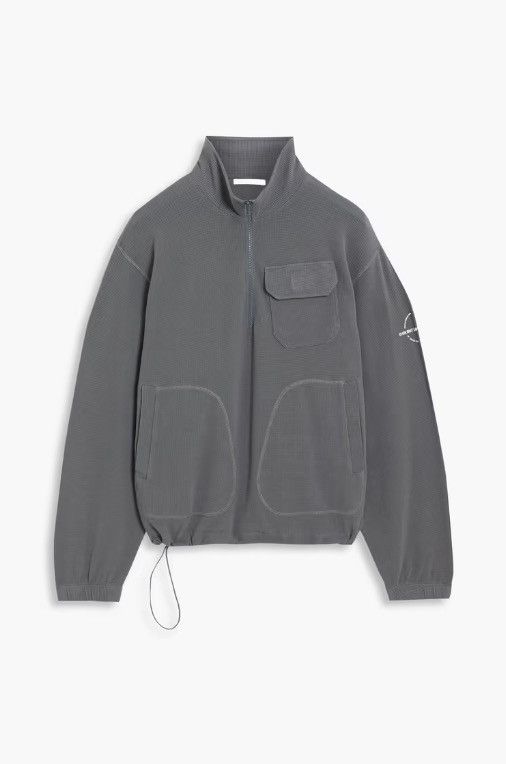 image of Helmut Lang Waffle-Knit Sweatshirt in Grey, Men's (Size Small)