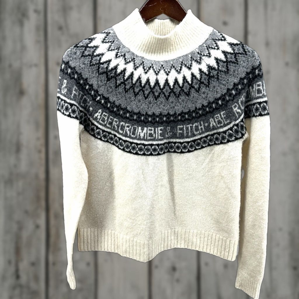 Abercrombie & Fitch Vintage Abercrombie & Fitch Women's Sweater Pullover Fair Isle 90s Knitted Ivory Preppy Size S Size S / US 4 / IT 40 - 1 Thumbnail