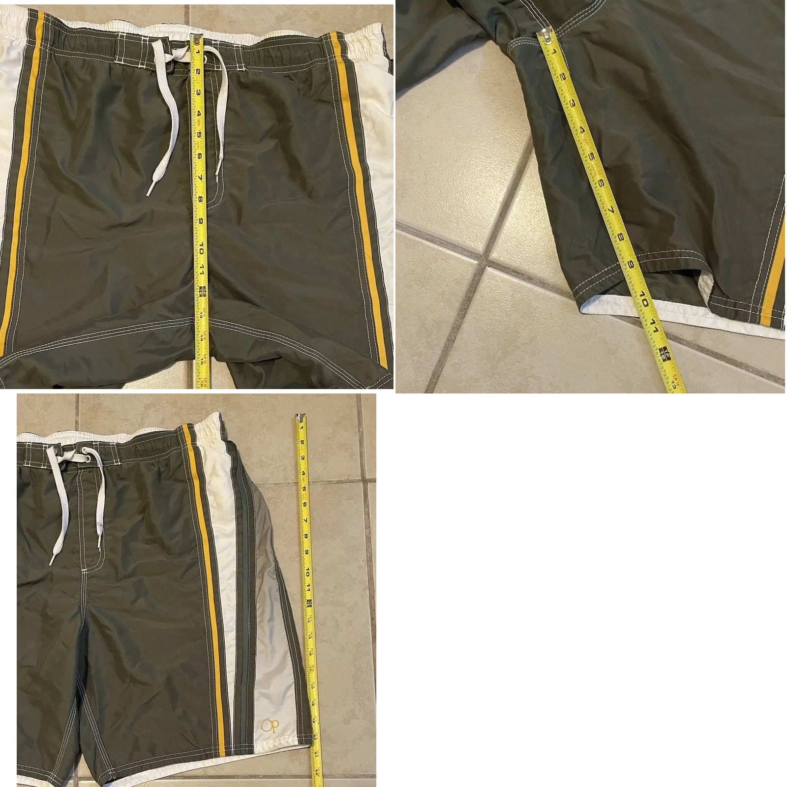 Quiksilver VINTAGE Ocean Pacific Board Shorts XL Men's Green Striped 90s Retro Surf Trunks Ocean USA Size US 36 / EU 52 - 8 Thumbnail