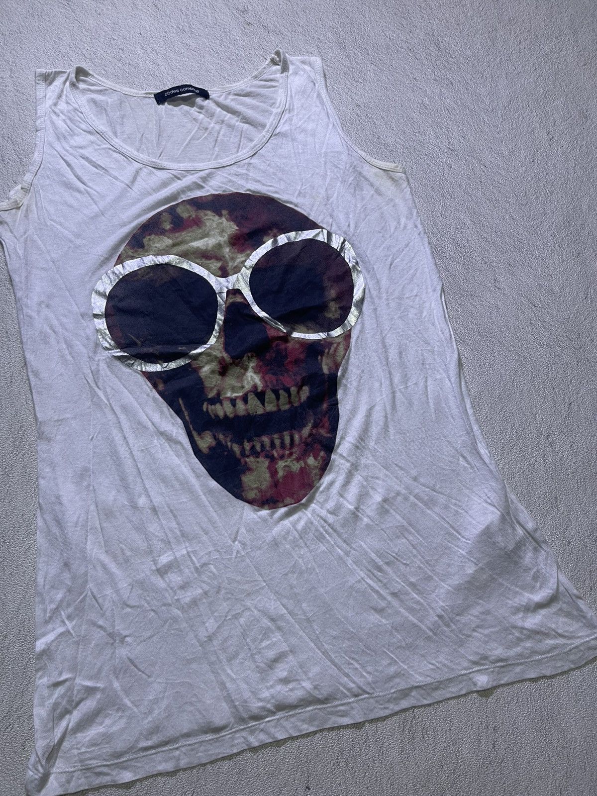 Japanese Brand Y2K CODES COMBINE tank top big logo skull style Size US S / EU 44-46 / 1 - 2 Thumbnail
