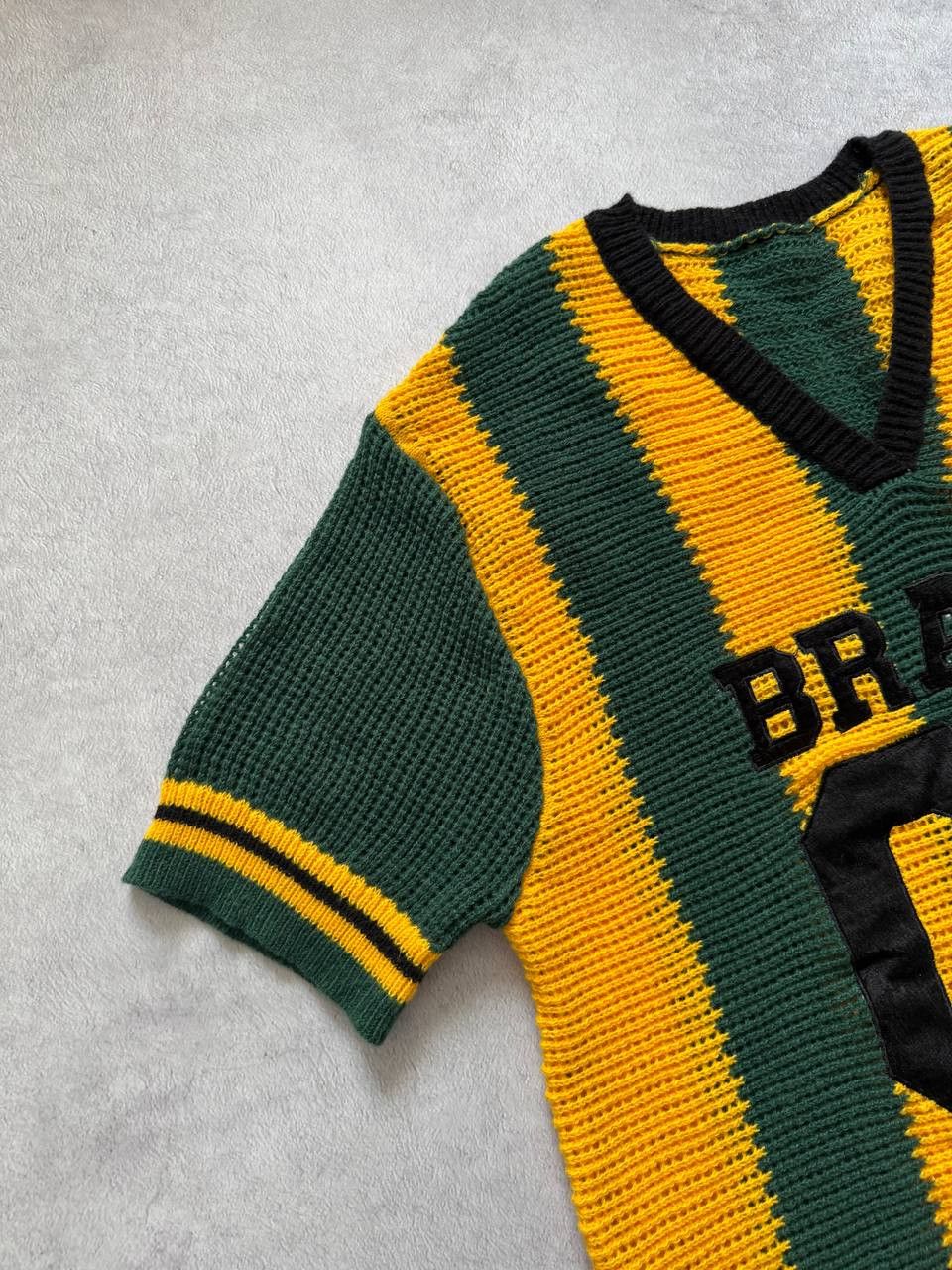 Japanese Brand Blokecore Brazil National Team Crochet Knit Jersey Size US S / EU 44-46 / 1 - 6 Thumbnail