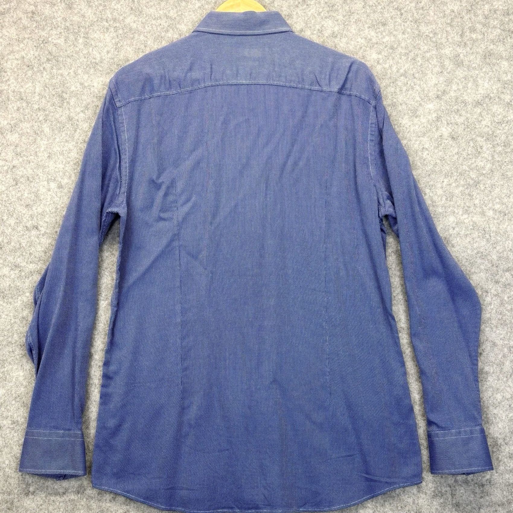 Hugo Boss HUGO BOSS Jenno Shirt Slim Fit 41 Blue Long Sleeve Mens Casual Formal Shirt Size 16 Regular Size 42R - 2 Thumbnail