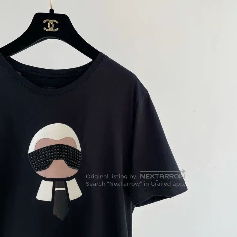 Fendi Fendi Black Printed T-Shirt Size US M / EU 48-50 / 2 - 3 Thumbnail