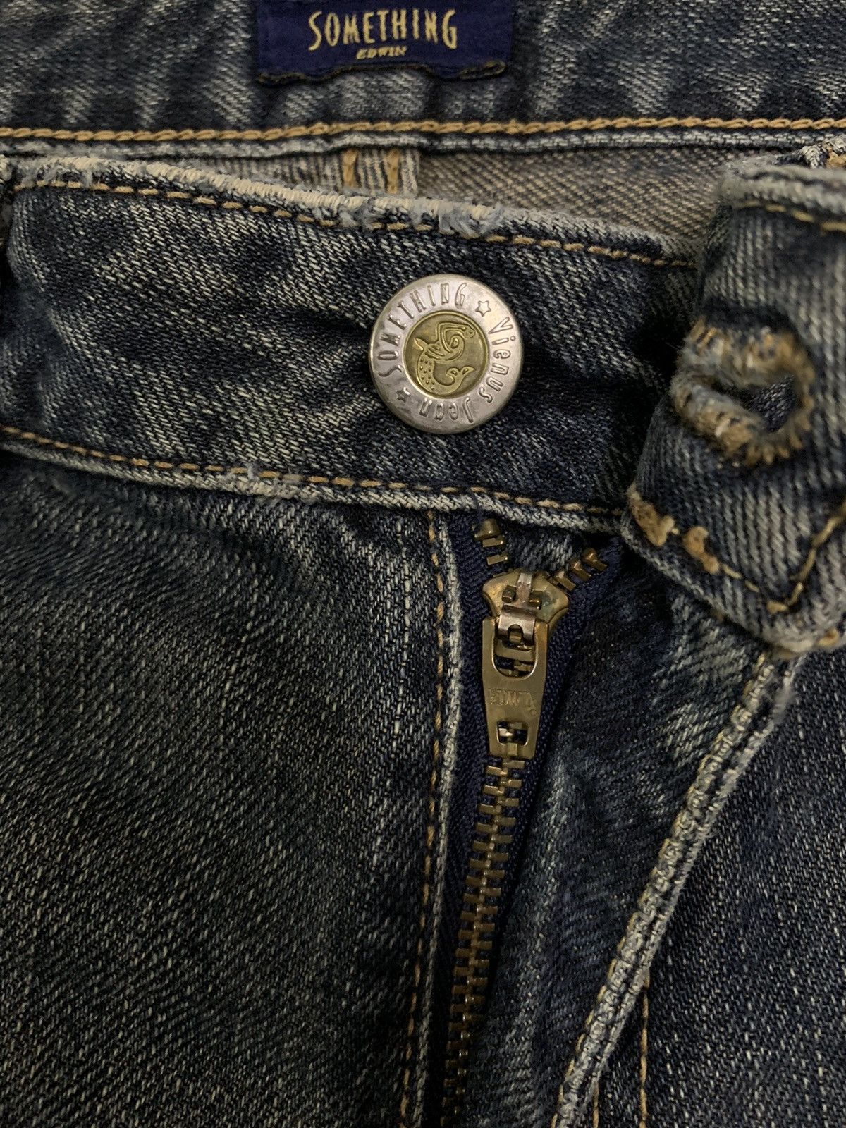 Edwin Vintage Edwin x Something Pour Femme Distressed Flared Jeans Size 28" / US 6 / IT 42 - 4 Thumbnail