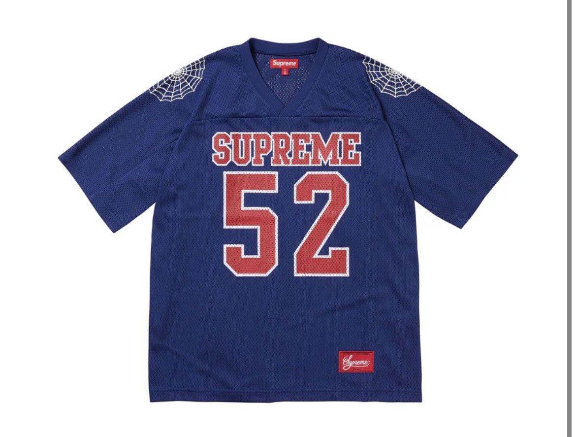 Supreme Supreme Spiderweb Football Jersey Navy XL | Grailed