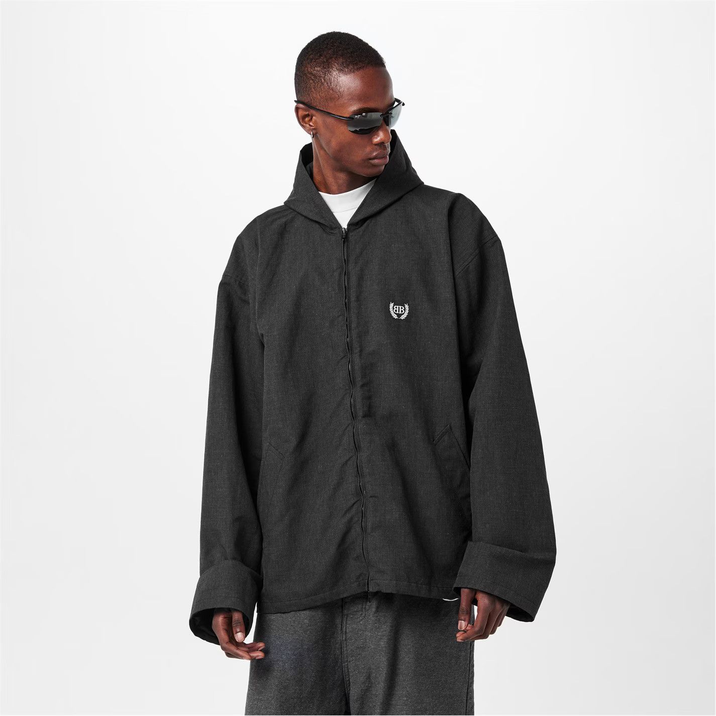 Balenciaga o1g2r1mq0226 Zip Hoodie In Black Size US L / EU 52-54 / 3 - 3 Thumbnail