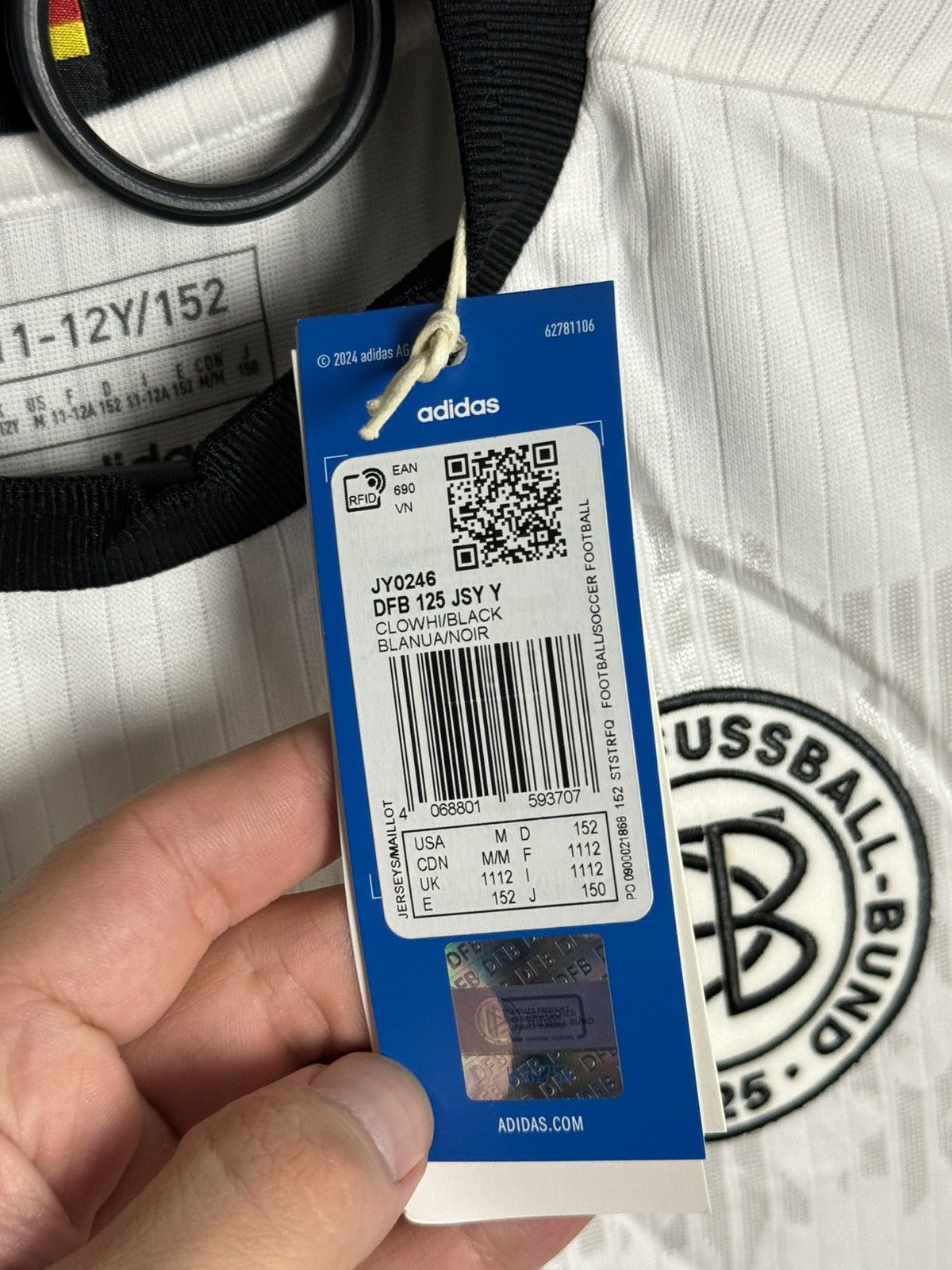 Adidas KIDS New Germany Anniversary 125 Musiala Football Jersey Size US XS / EU 42 / 0 - 12 Thumbnail