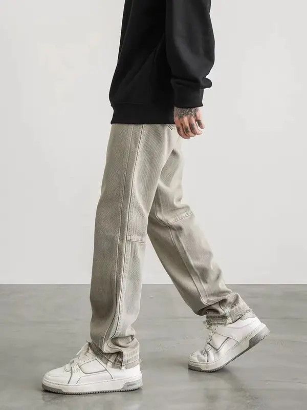 Japanese Brand VIBE Washed gray green straight high street jeans Size US 30 / EU 46 - 3 Thumbnail