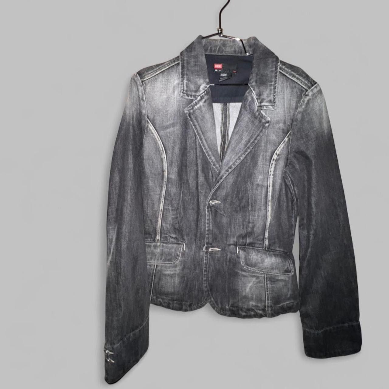 Diesel Diesel y2k vintage Charcoal grey faded Black denim blazer Size M / US 6-8 / IT 42-44 - 6 Thumbnail