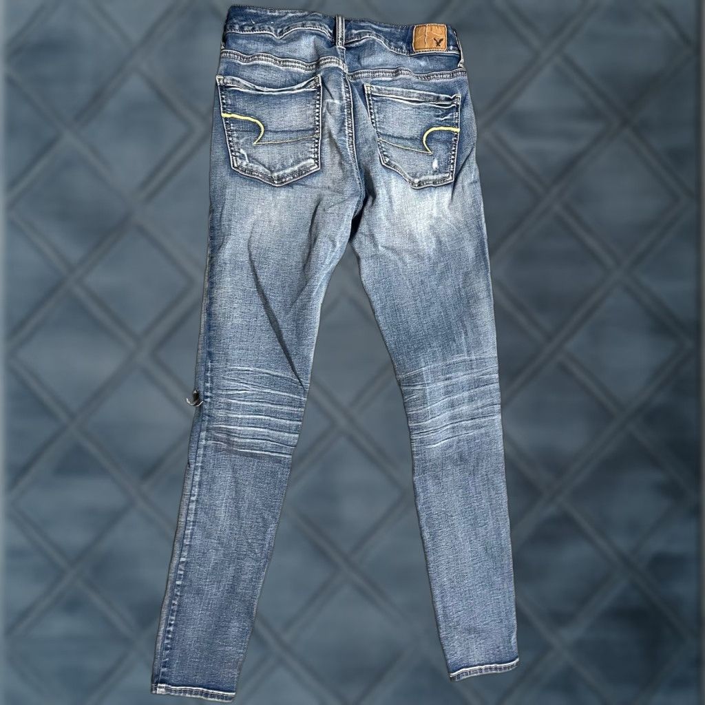 American Eagle Outfitters VINTAGE American Eagle Outfitters Womens Jegging Pants Regular 6 Blue Solid Stretch Denim Size 28" / US 6 / IT 42 - 1 Thumbnail