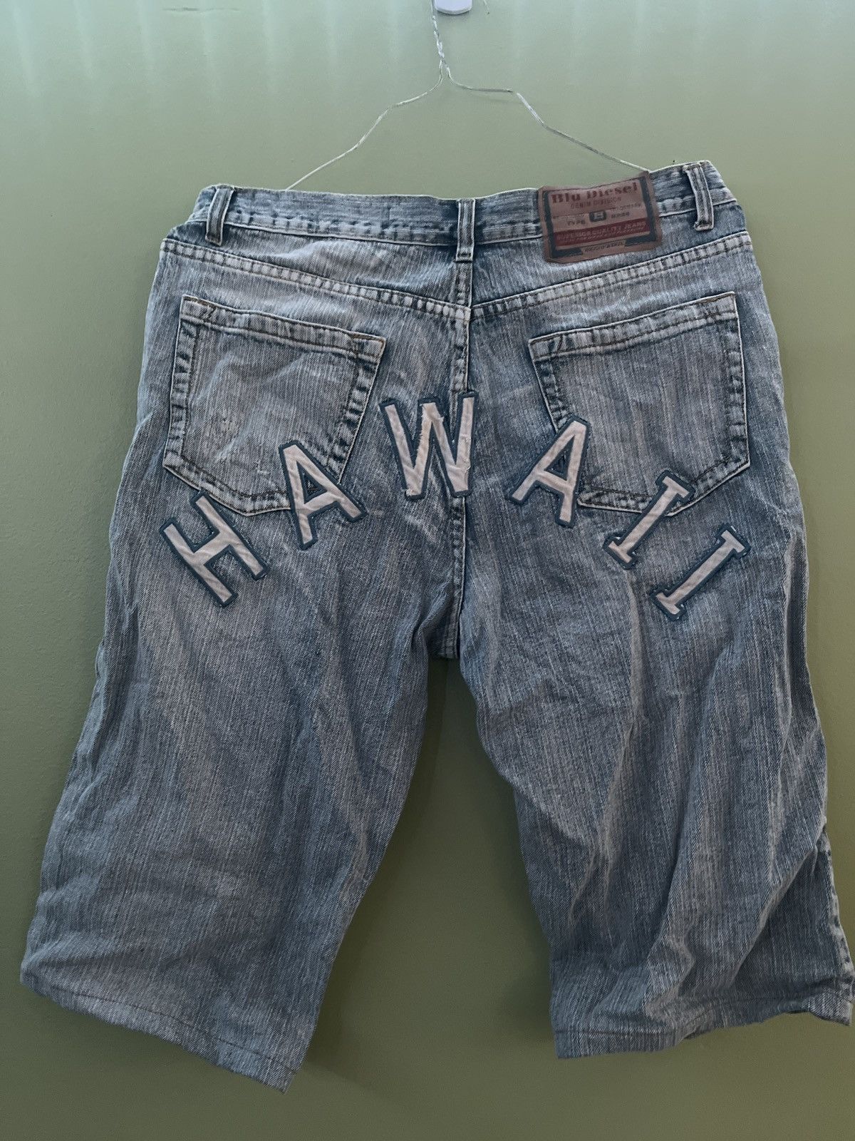 Vintage Blu Diesel Denim Hawaii Jorts Size US 36 / EU 52 - 2 Thumbnail
