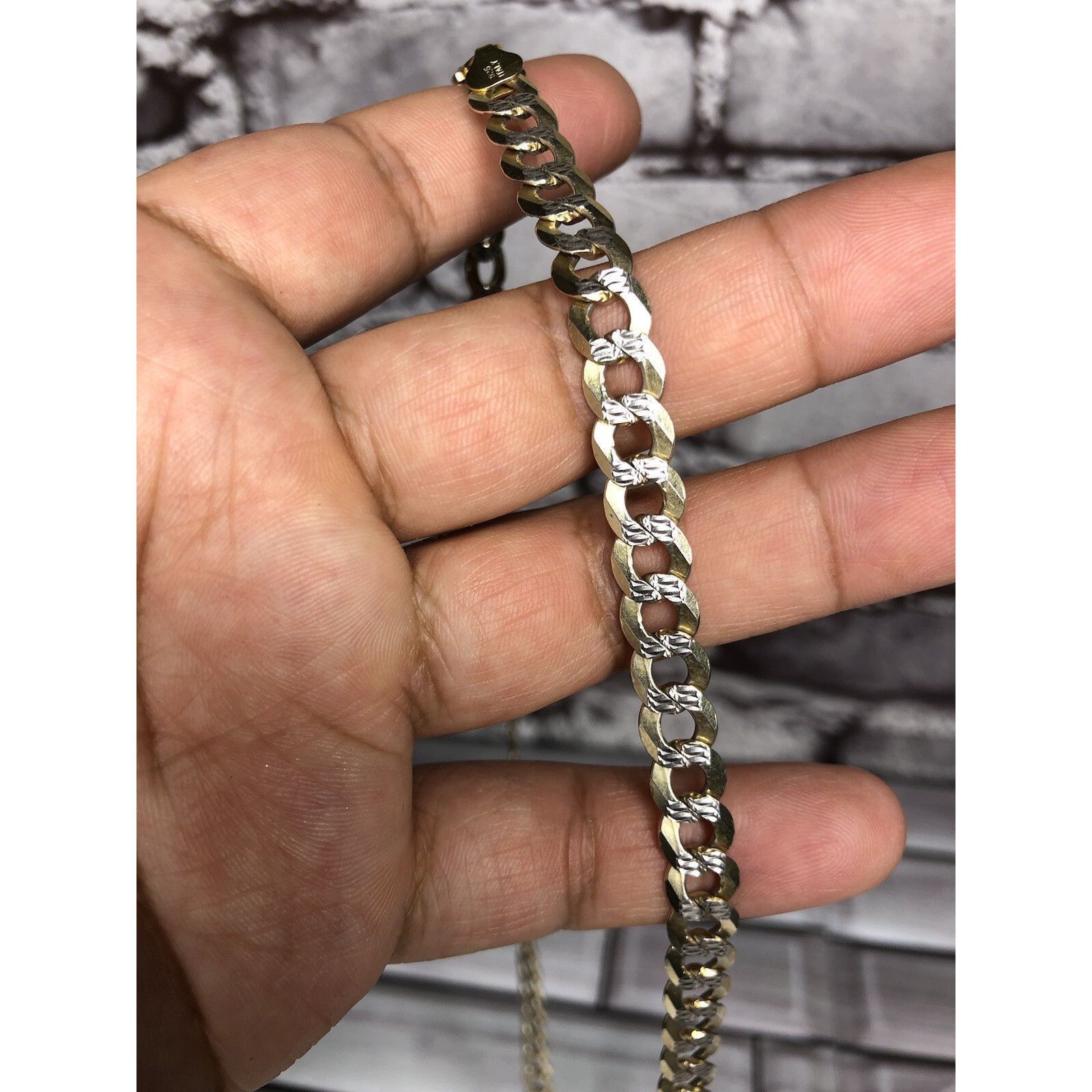Ruehl No. 925 925 Sterling Silver Gold Plated Italy Diamond-Cut Cuban Chai Size ONE SIZE - 1 Thumbnail