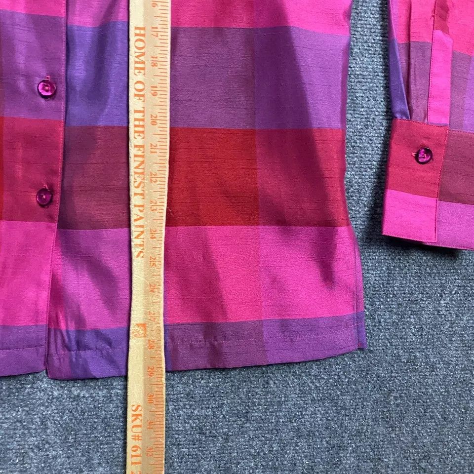 Other Sag Harbor Top Women's 14 Check Pink Button Up Polyester Size XL / US 12-14 / IT 48-50 - 4 Thumbnail