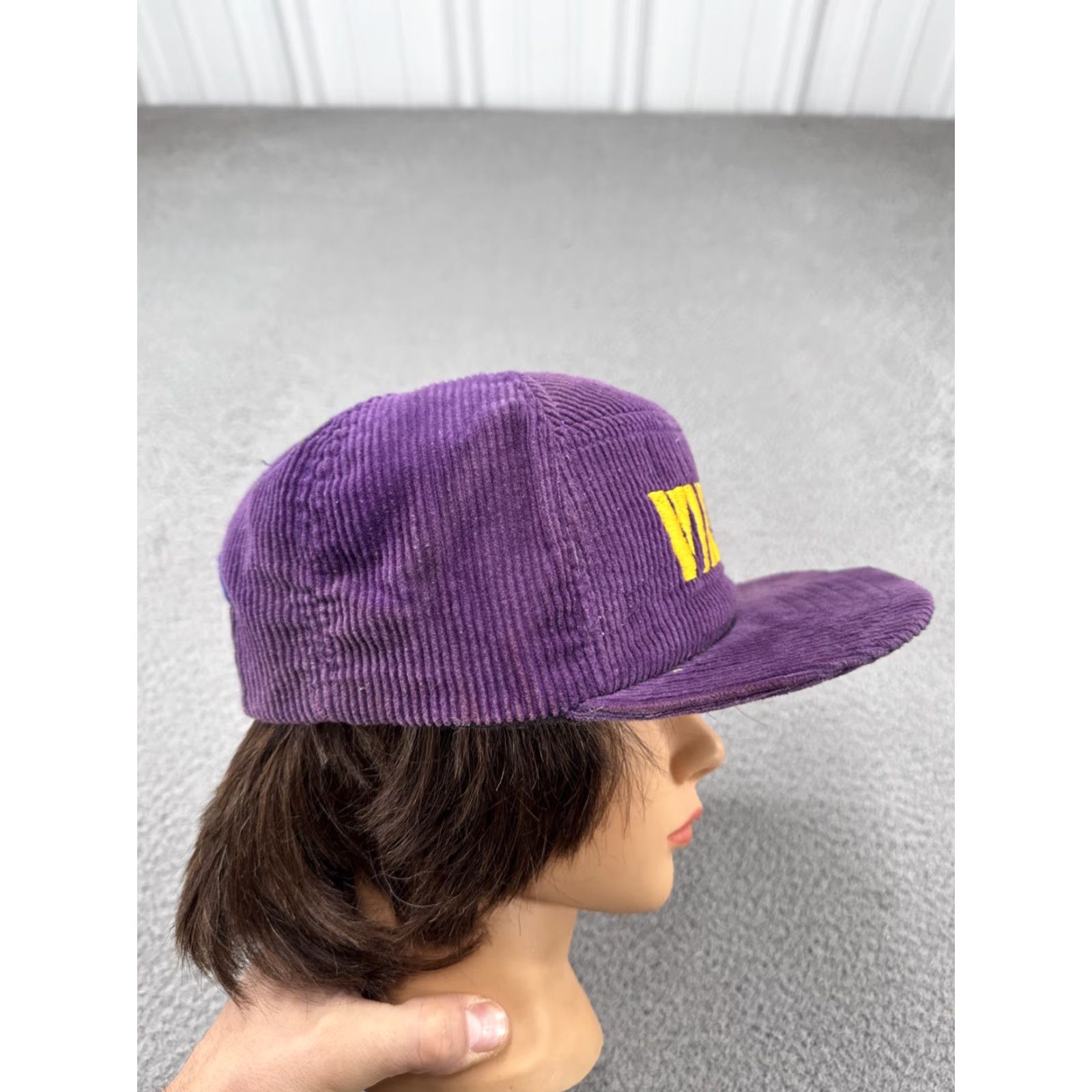 New Era VINTAGE Minnesota Vikings Corduroy Snapback Hat Cap NFL New Era Purple USA Cap Adjustable Boys Mens Womens Size ONE SIZE - 4 Thumbnail