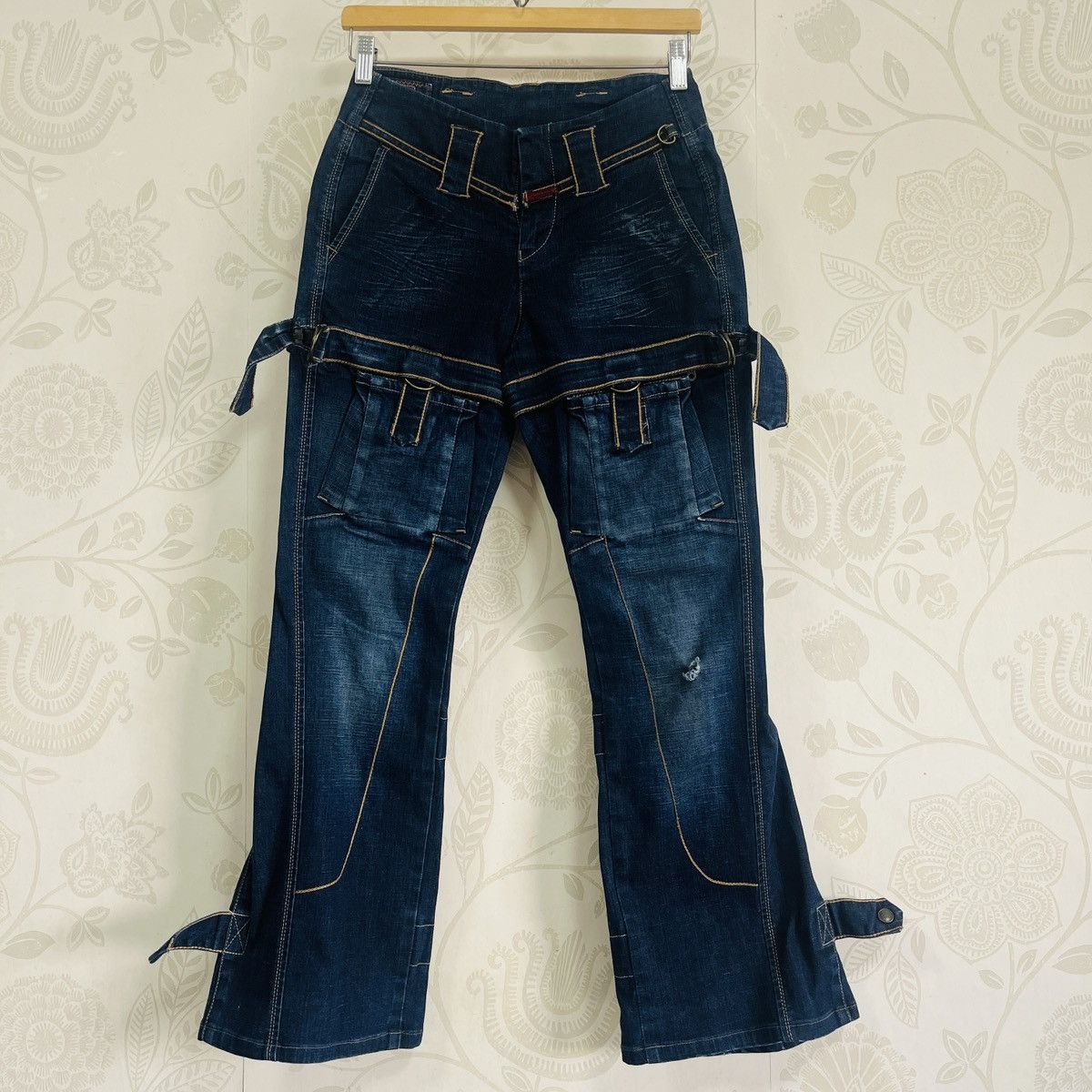 Marithe + Francois Girbaud Spectacular MFG Flared Bondage Heavy Denim Jeans Size US 30 / EU 46 - 4 Thumbnail
