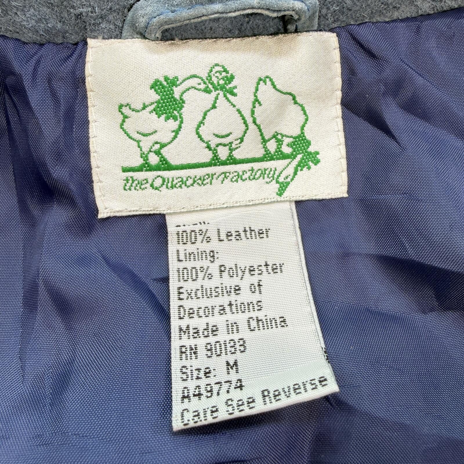 Other Vintage Sunflower Suede Leather Jacket Blue Embroidered Size M / US 6-8 / IT 42-44 - 4 Thumbnail