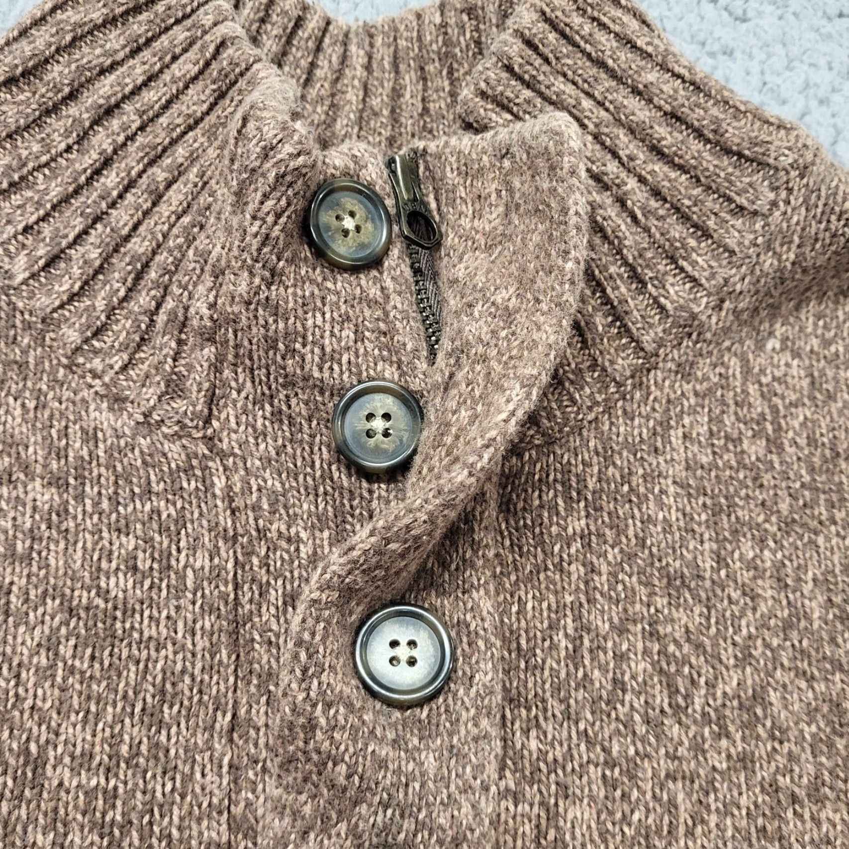 Lands' End VINTAGE Lands’ End 1/4 Button Sweater Men's XL/TG Pullover Heavy Cotton Brown Size US XL / EU 56 / 4 - 6 Thumbnail