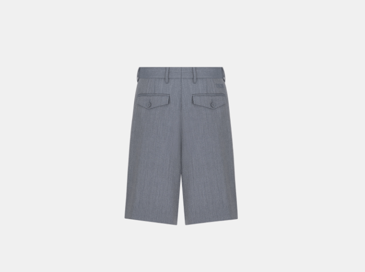 Dior o1w1db10525 493C15 Embroidered Wide-Leg Short in Gray Size US 36 / EU 52 - 2 Thumbnail