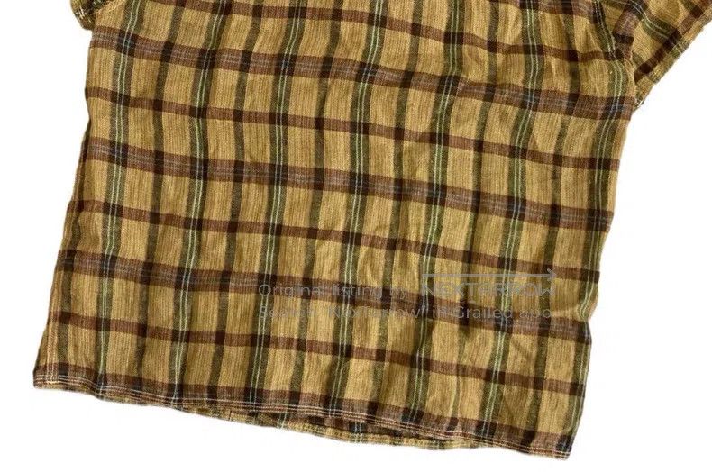 Kapital Kapital Linen brown green plaid shirt Size US XS / EU 42 / 0 - 7 Thumbnail