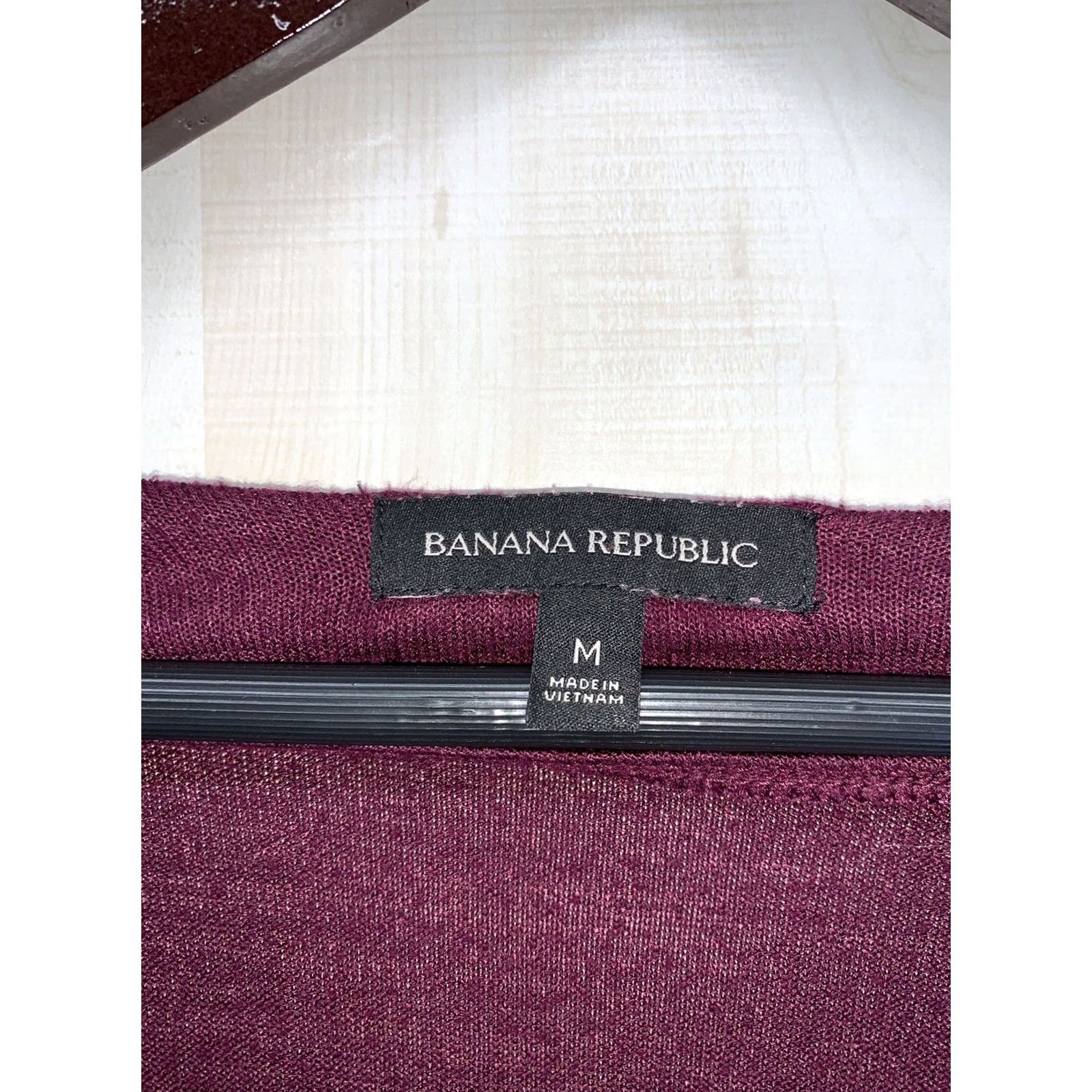 Banana Republic VINTAGE Banana Republic Womens V Neck Knit Purple Long Sleeve Sweater Top SZ M-5275 Size M / US 6-8 / IT 42-44 - 2 Thumbnail
