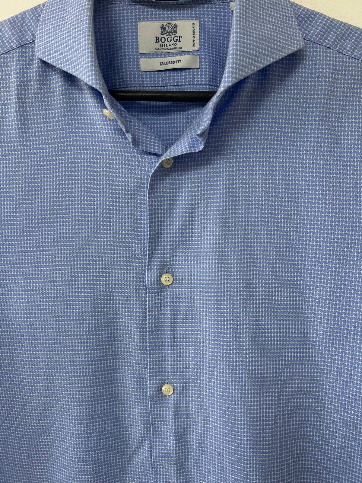 Boggi Authentic Boggi Milano Tailored Fit Button Shirt Blue 41/16 Size US XS / EU 42 / 0 - 6 Thumbnail