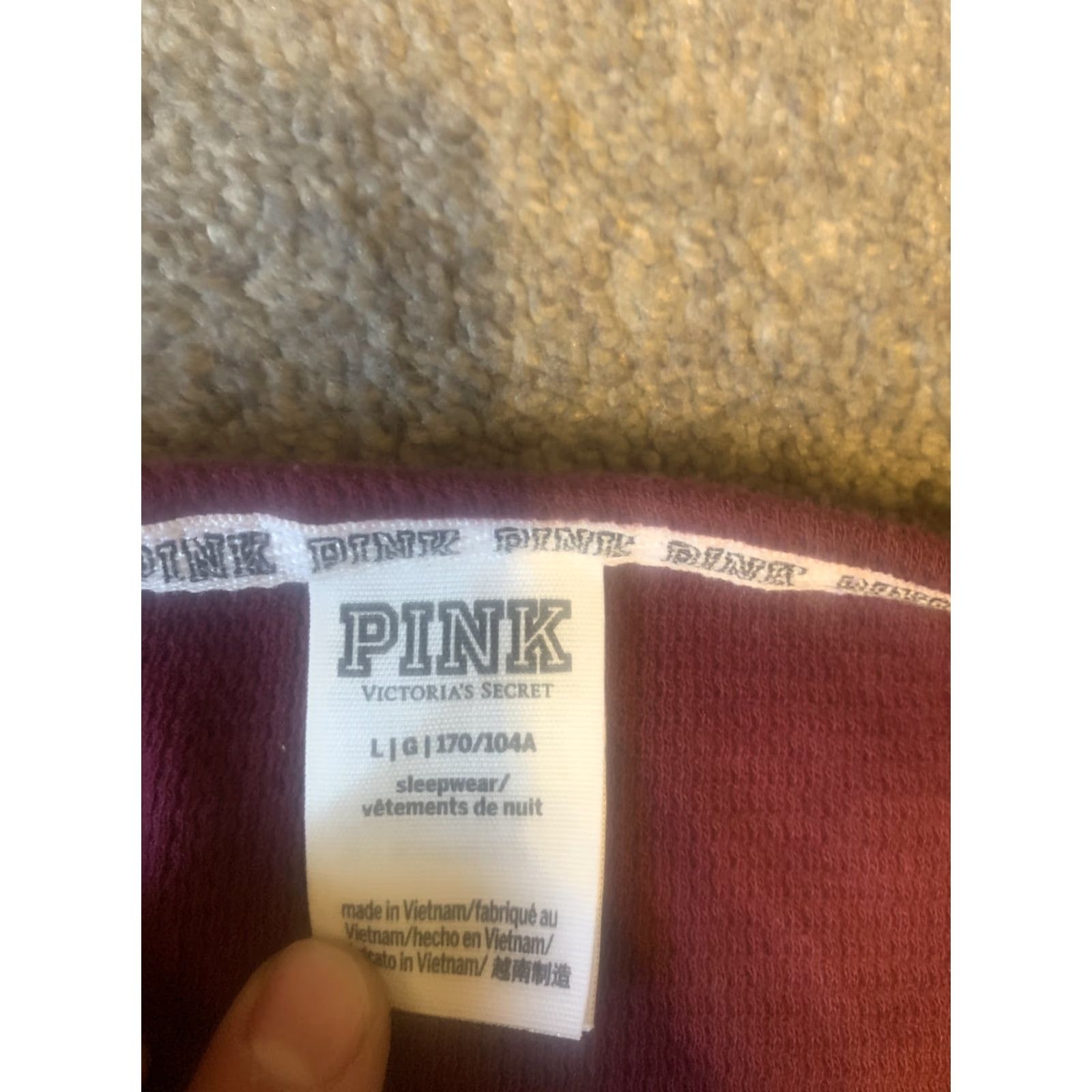 Victoria's Secret VINTAGE? No. Victoria's Secret PINK Sleepwear Long Sleeve Thermal Top Shirt Womens L Black Cotton Blend Pajama Top Sleepshirt Size L Size L / US 10 / IT 46 - 3 Thumbnail