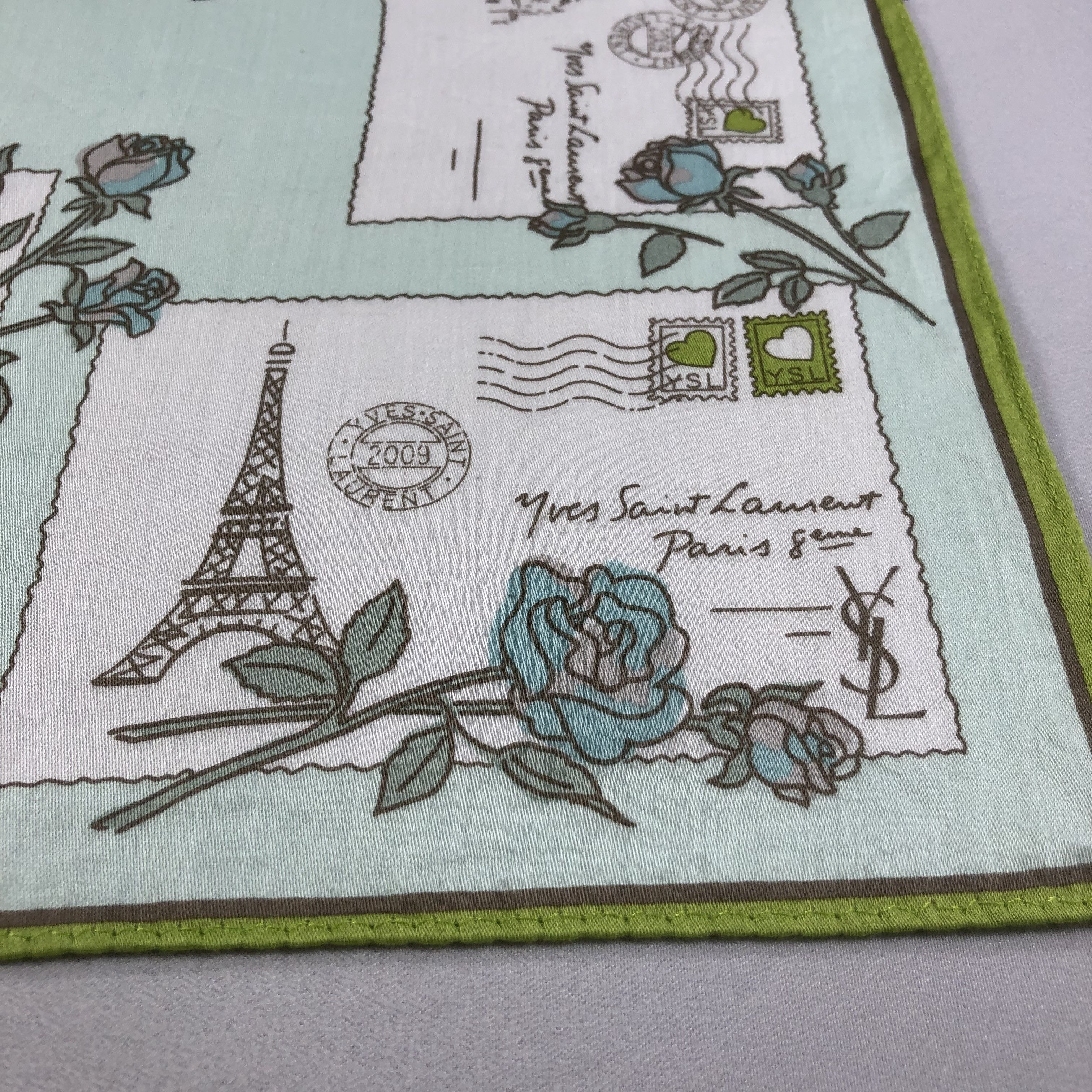 Yves Saint Laurent YSL Postcard Handkerchief Neckerchief Bandana H2148 Size ONE SIZE - 4 Thumbnail