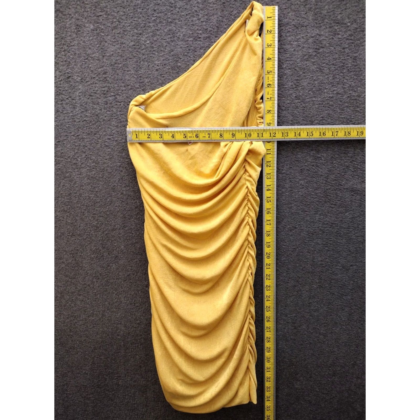 Vintage Nike One Shoulder Bodycon Midi Maxi Dress Womens Yellow S Size S / US 4 / IT 40 - 4 Thumbnail