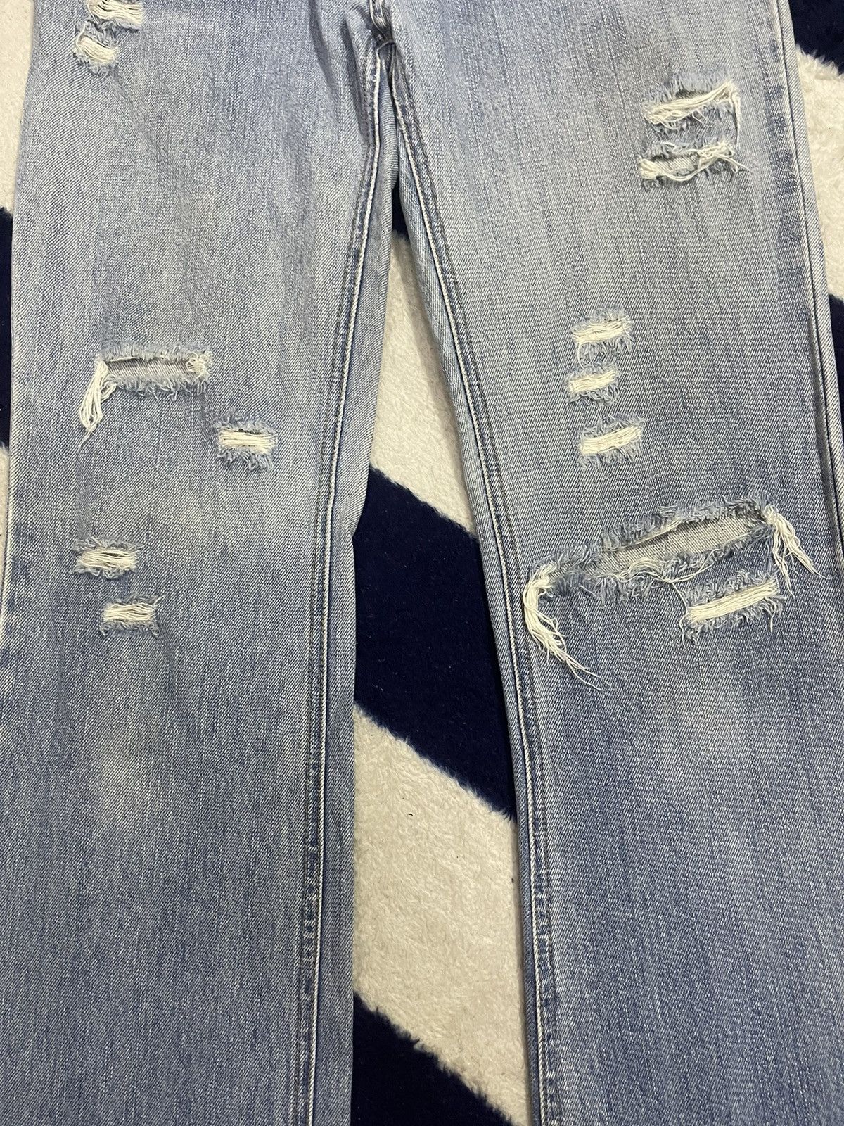 Japanese Brand Daily Topics Flare Distressed Jeans (14) Size 29" - 12 Thumbnail
