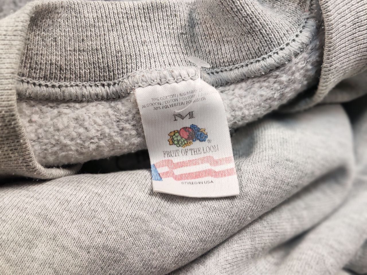 Fruit Of The Loom Vintage 90's Fruit Of The Loom Blank Crew Chek Sweatshirt Size US M / EU 48-50 / 2 - 16 Thumbnail