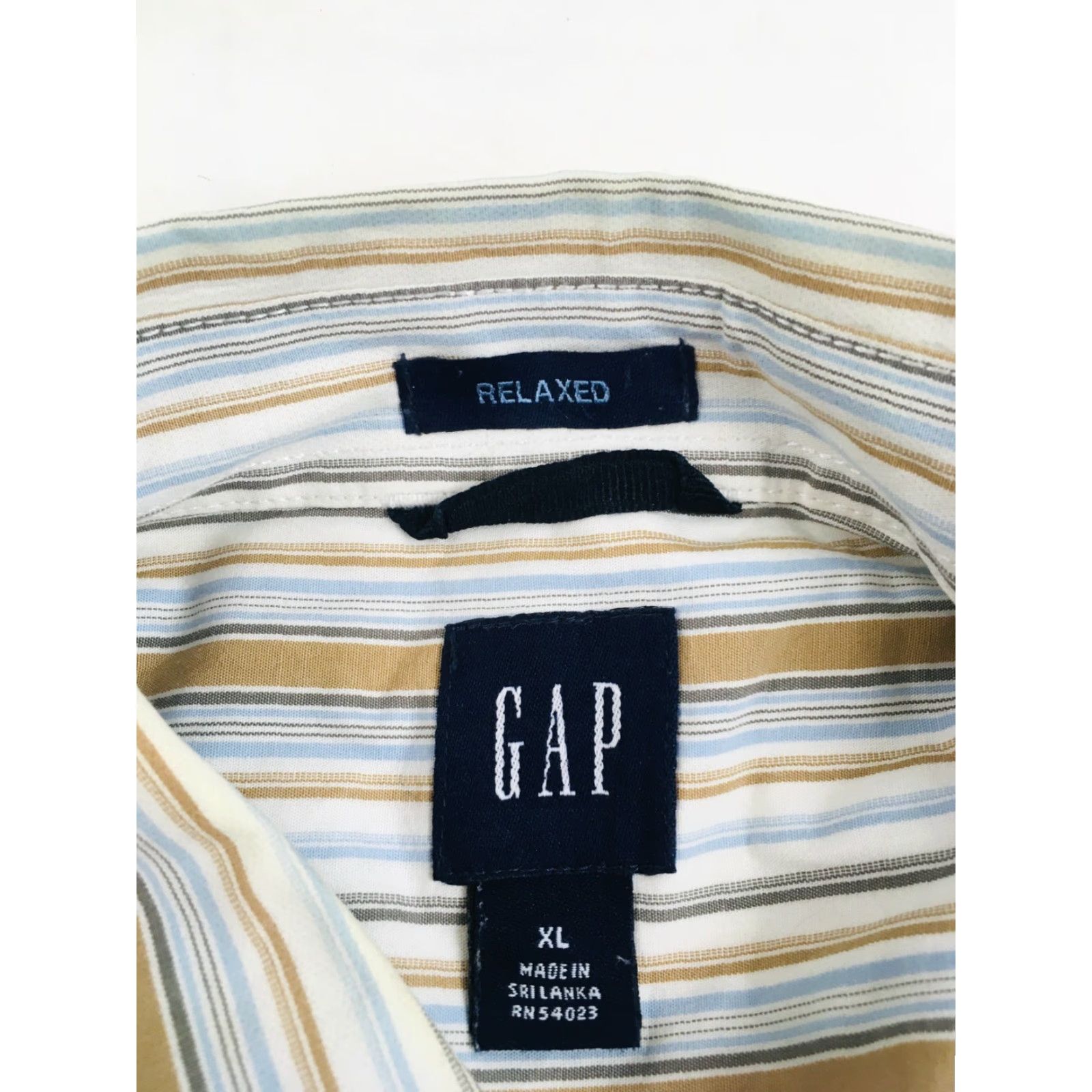 Gap Gap Shirt Button-Down XL Men Brown Black Striped Long Sleeve Casual Formal Regular Collar-Down Mens Size US XL / EU 56 / 4 - 6 Thumbnail