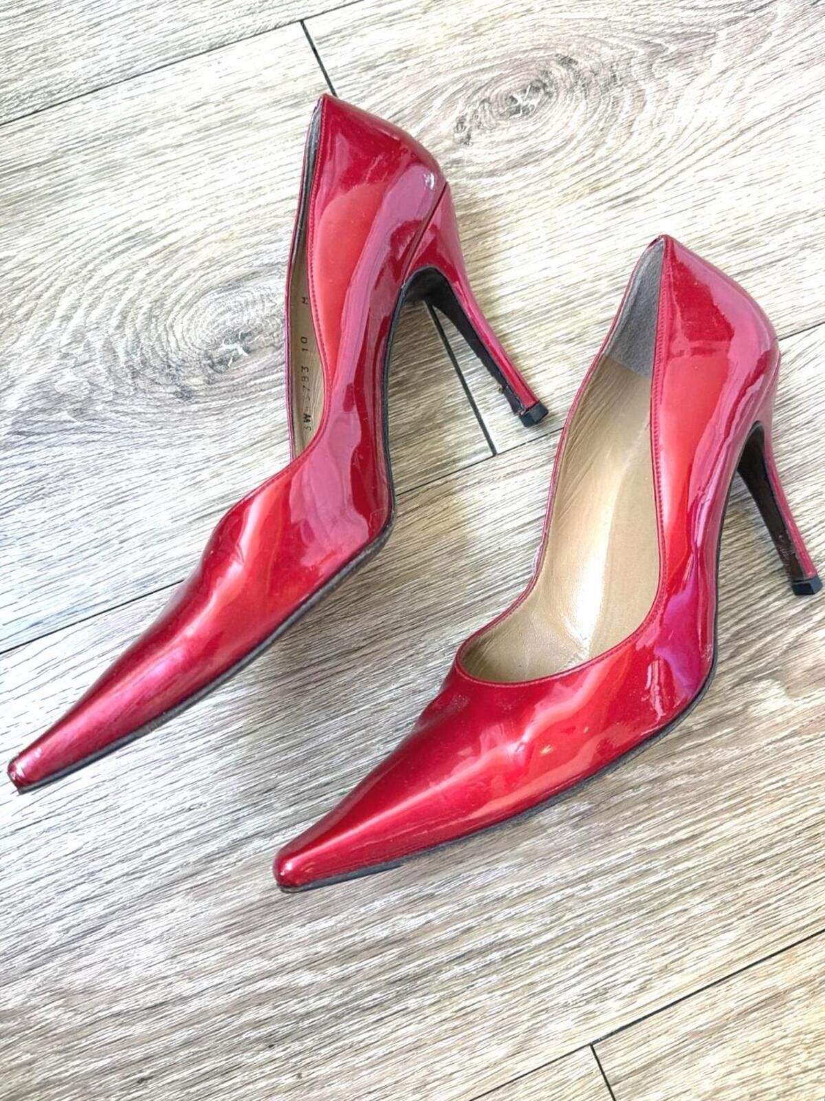 Stuart Weitzman Vintage Stuart Weitzman Red Patent Heels 9.5 Size US 9.5 / IT 39.5 - 1 Thumbnail
