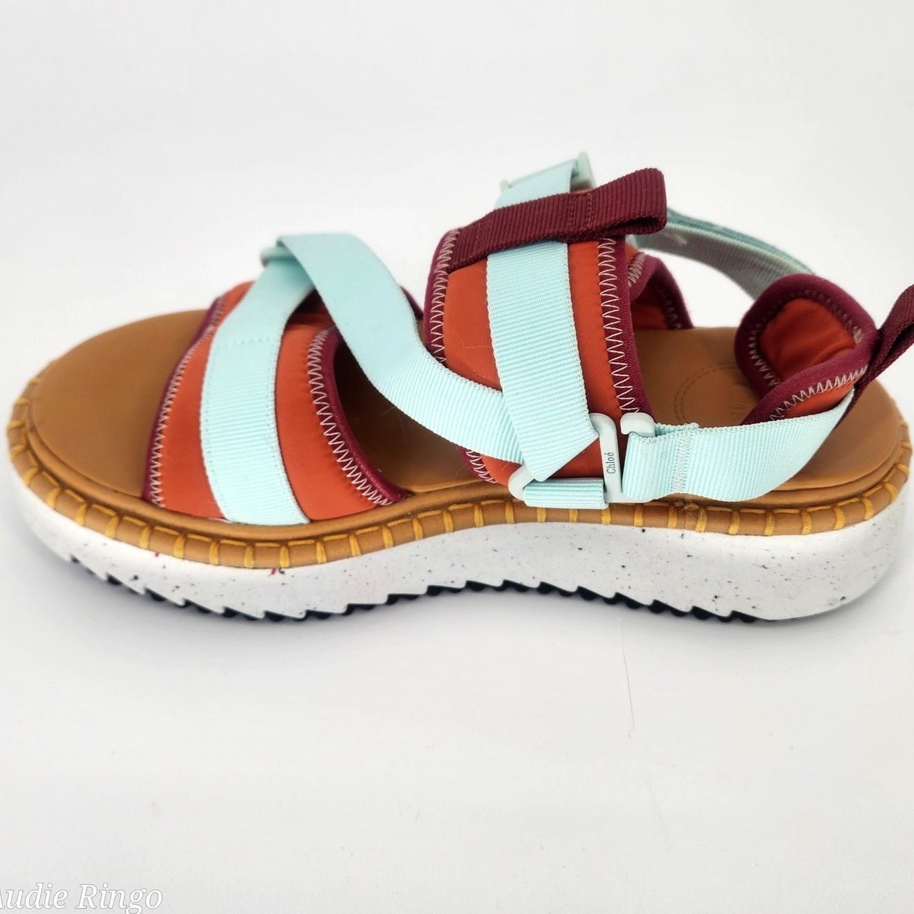 Chloe Chloé Lilli Multi-Strap Platform Sandals Orange/Teal EU 38 Size US 8 / IT 38 - 11 Thumbnail