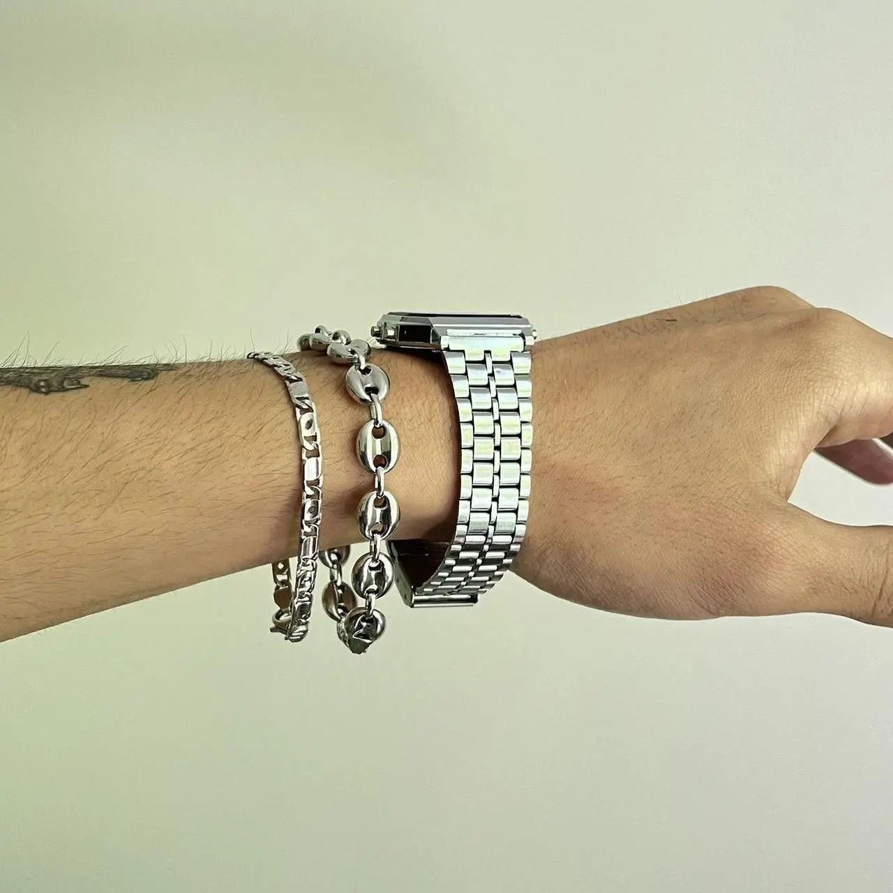 Jewelry × Vintage y2k 2000s vintage style stainless steel silver digital watch Size ONE SIZE - 6 Thumbnail