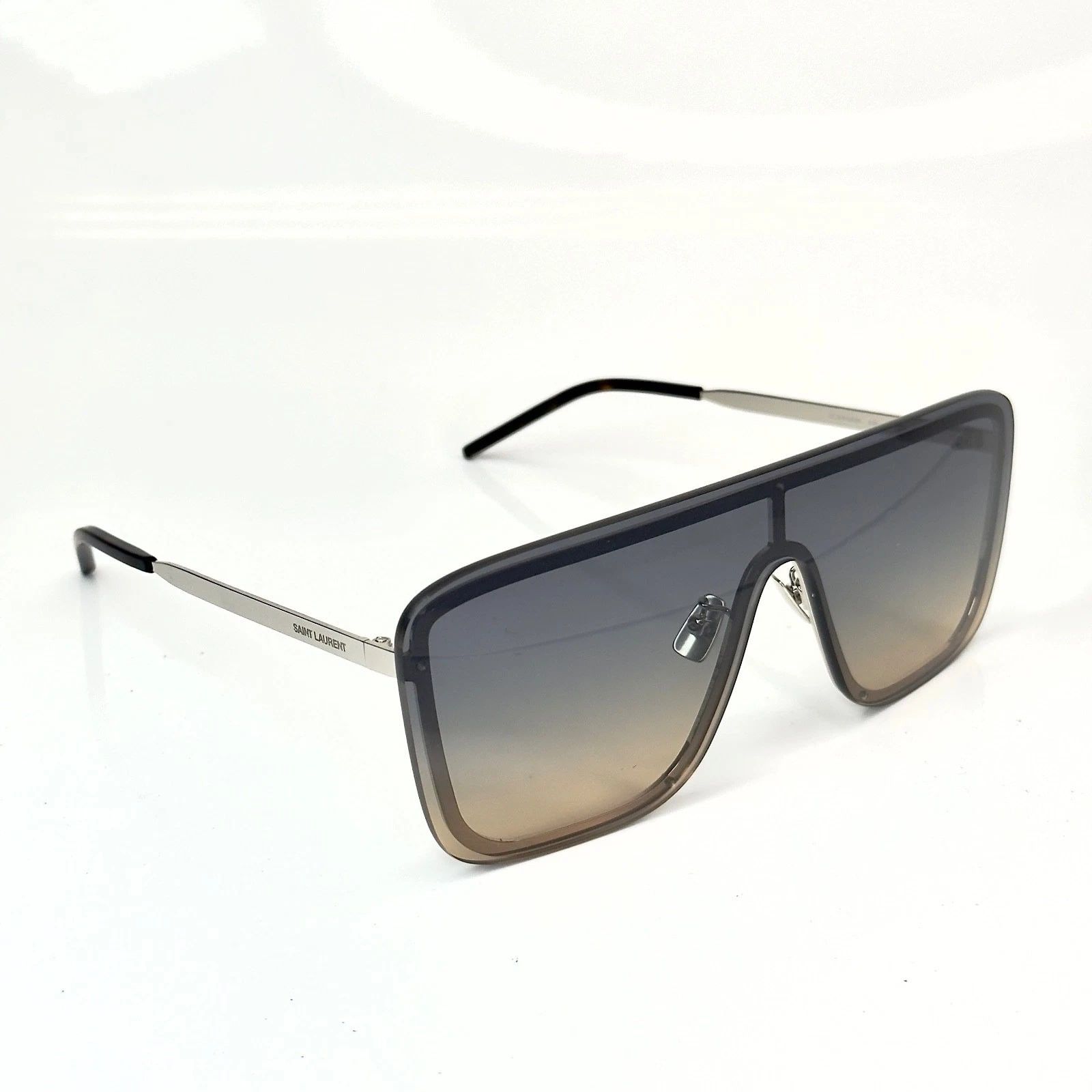 Yves Saint Laurent SAINT LAURENT 364 MASK YSL SL364 009 Blue Unisex Sunglasses Size ONE SIZE - 9 Thumbnail