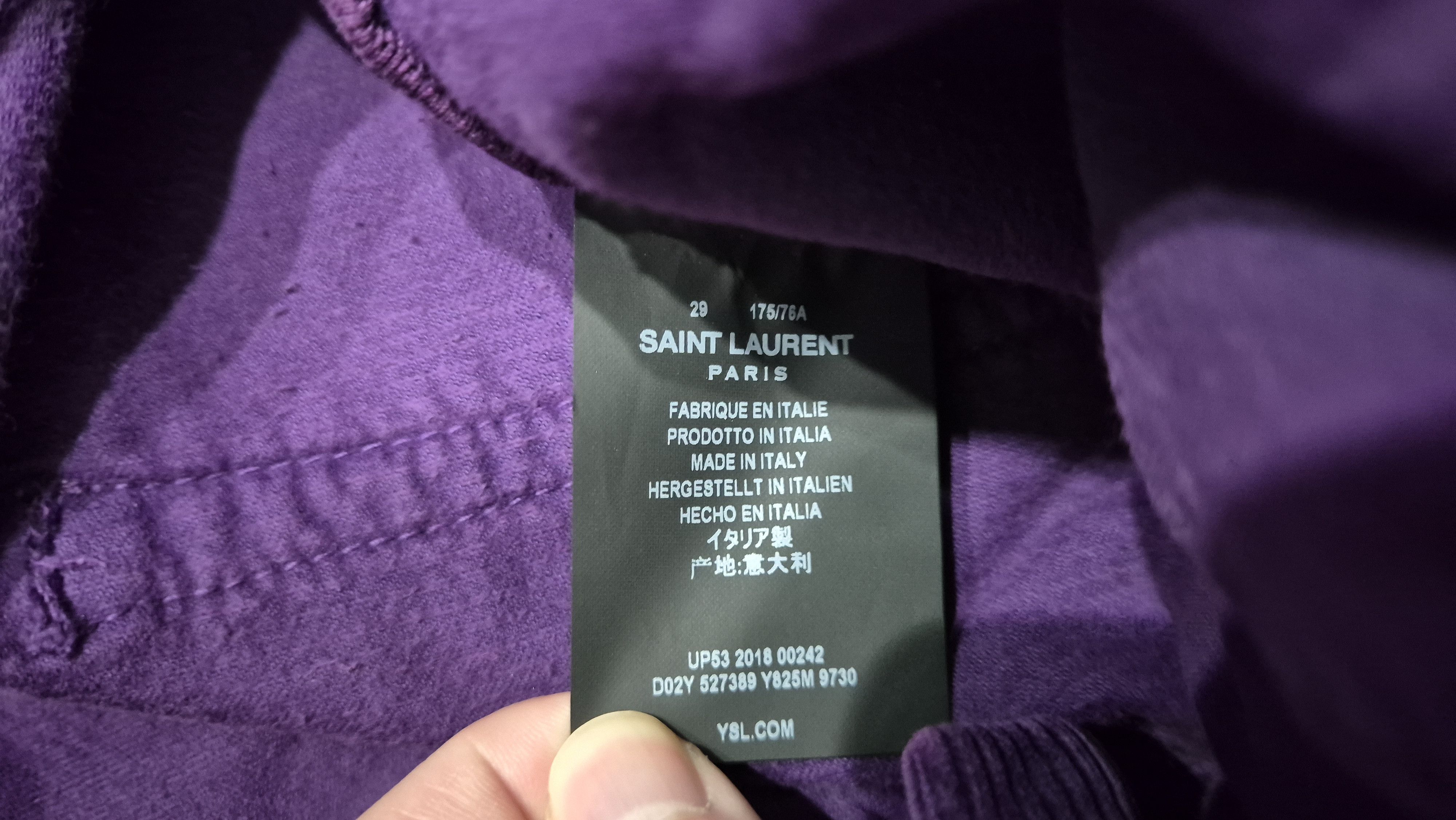 Saint Laurent Paris D02 Corduroy Jeans Purple Brand New Size US 29 - 2 Thumbnail
