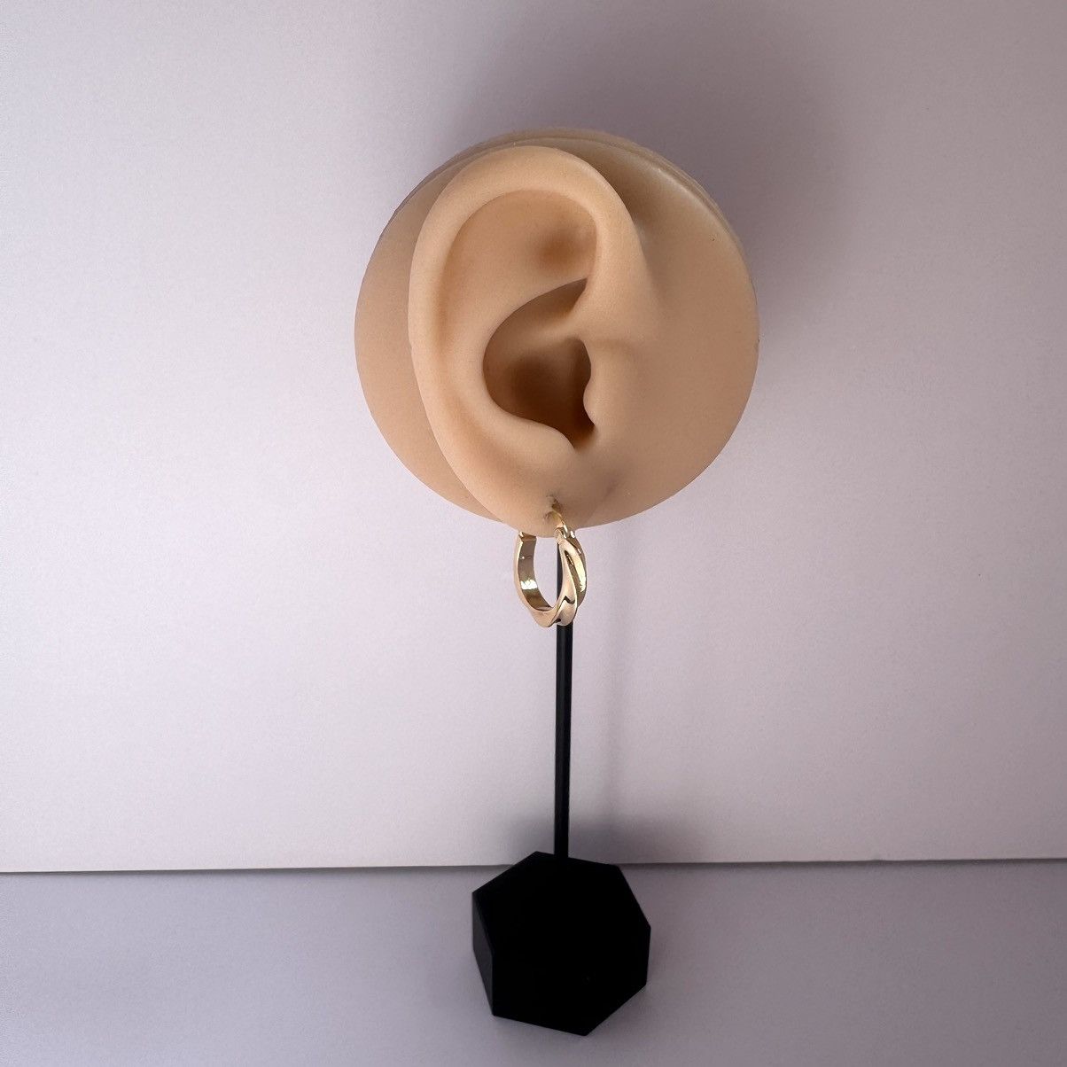 Designer Small Twisted Gold Hoop Earrings for Women Size ONE SIZE - 5 Thumbnail