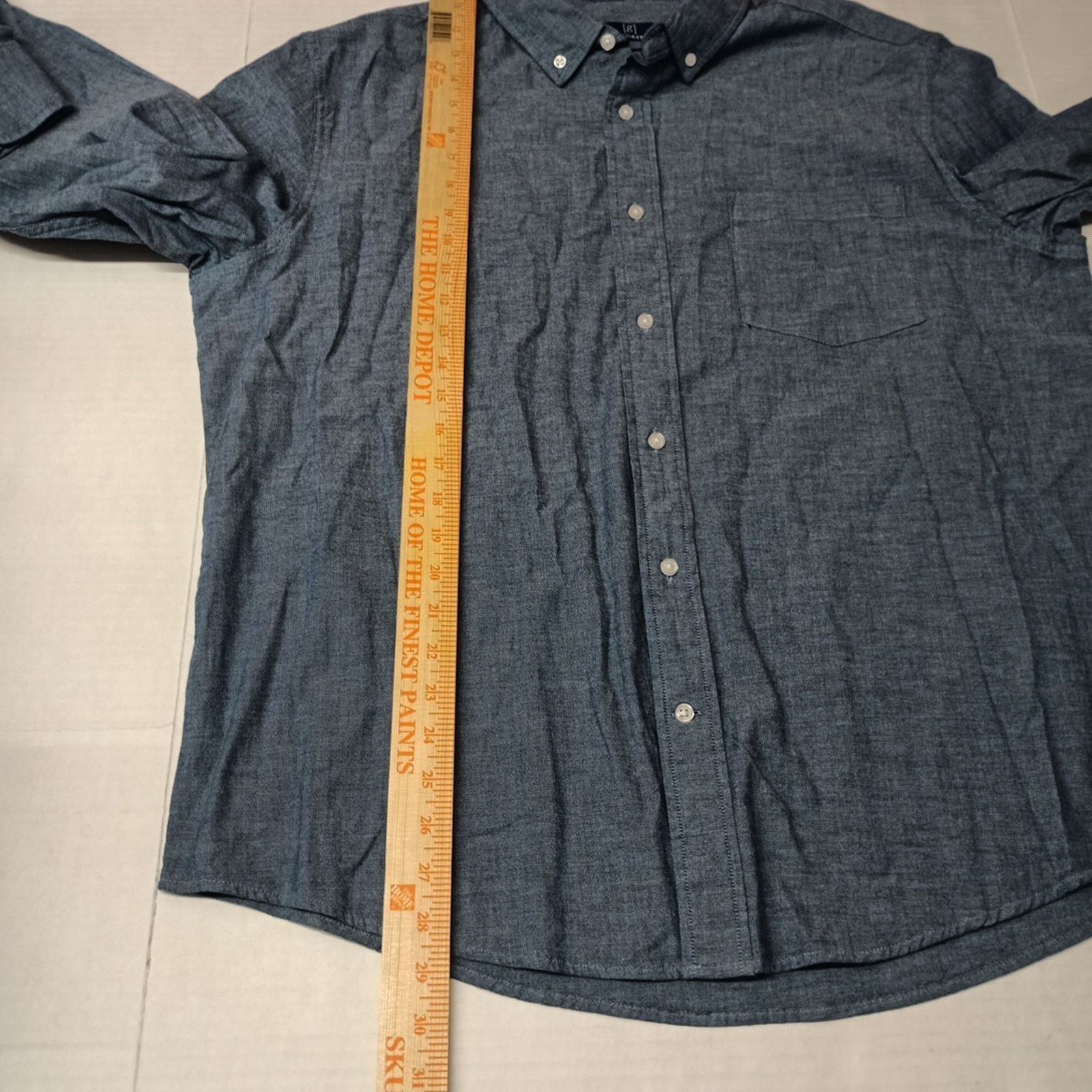 George George Poplin Button Down Shirt Men's XL Blue Classic Fit Size US XL / EU 56 / 4 - 6 Thumbnail