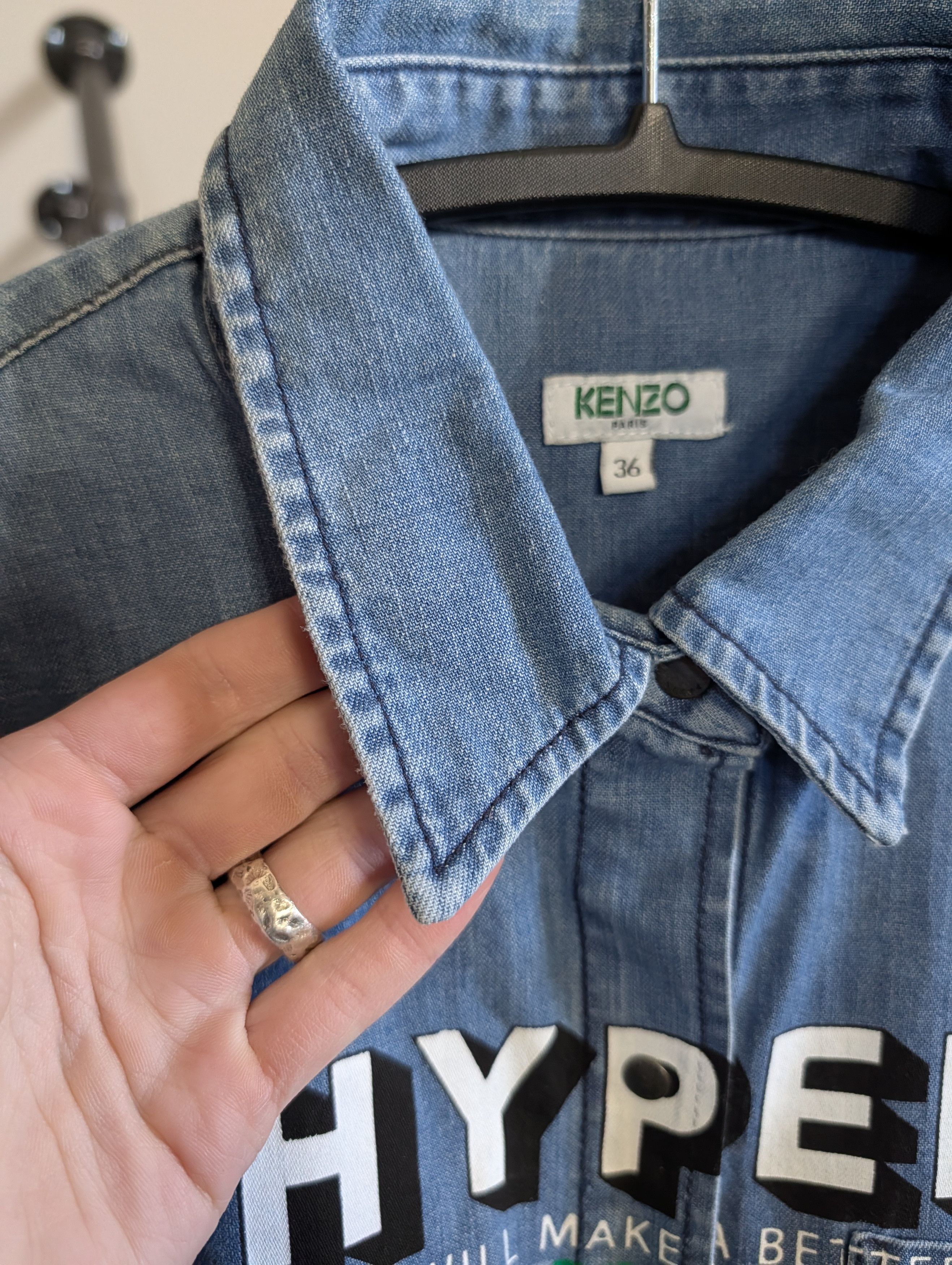 Kenzo Blue denim made in Italy HYPER RENEGADE snap shirt Size US S / EU 44-46 / 1 - 6 Thumbnail