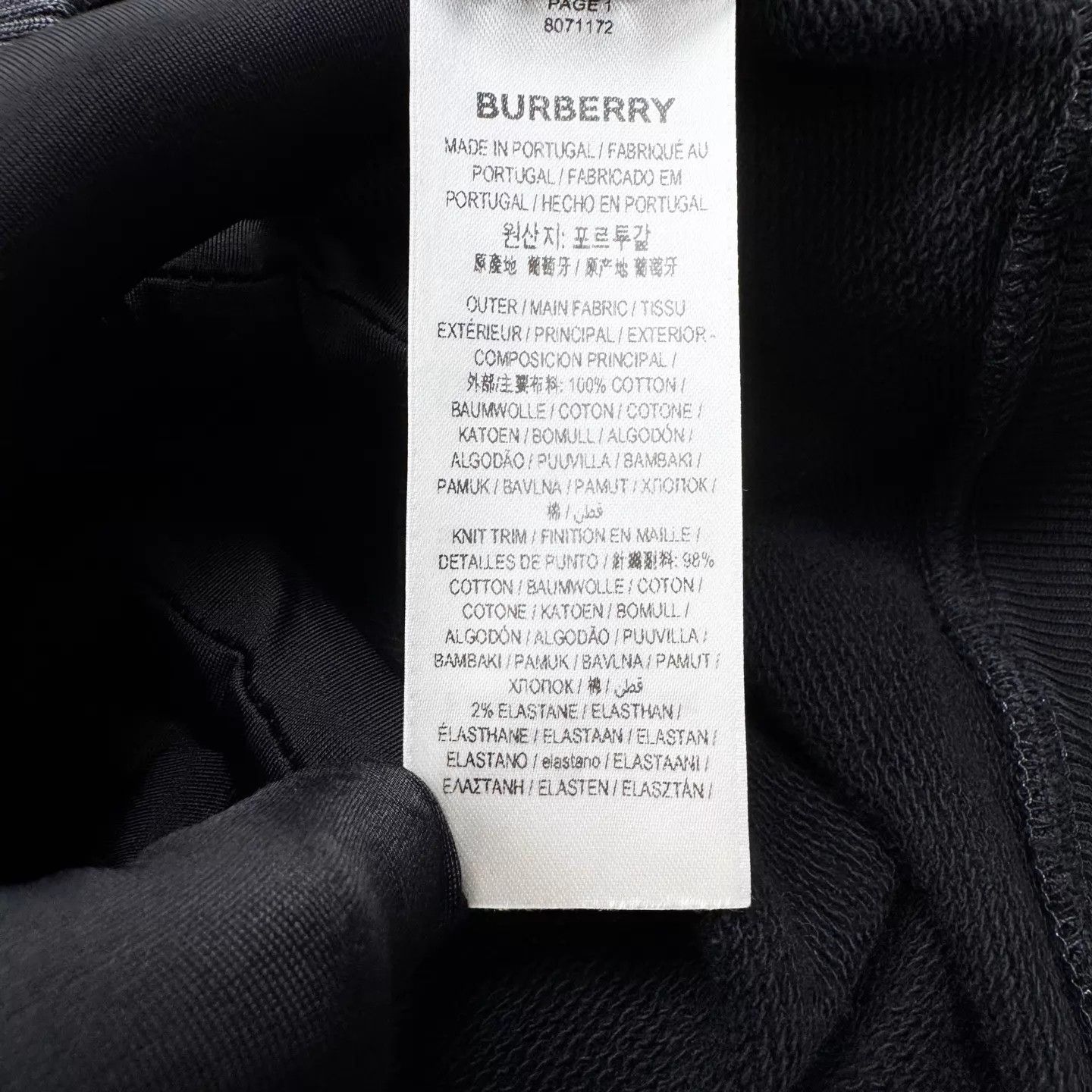 Burberry Burberry Washed Black Check Wheat Logo Sweatshirt Unisex S Size US S / EU 44-46 / 1 - 4 Thumbnail