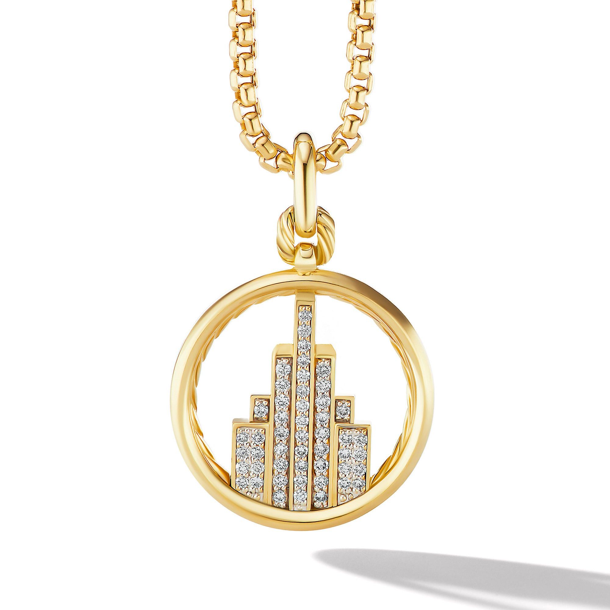 David Yurman o1w1db10325 Empire Amulet in Yellow Gold with Pave Diamonds Size ONE SIZE - 1 Thumbnail