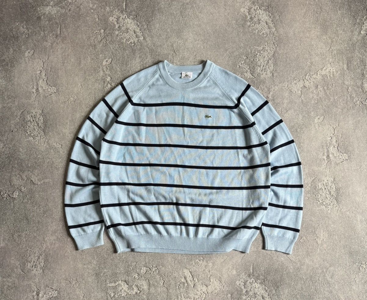 Lacoste × Vintage Lacoste 10size striped blue knitwear sweater jumper pullover Size US XXL / EU 58 / 5 - 9 Thumbnail