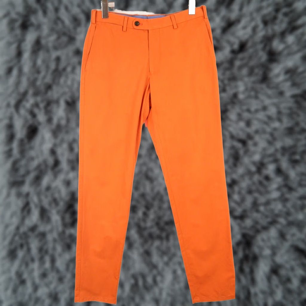 Suitsupply Suitsupply B539 Trousers Men's EUR 46 Chino Slim Fit Zip Fly Orange Size US 30 / EU 46 - 1 Thumbnail