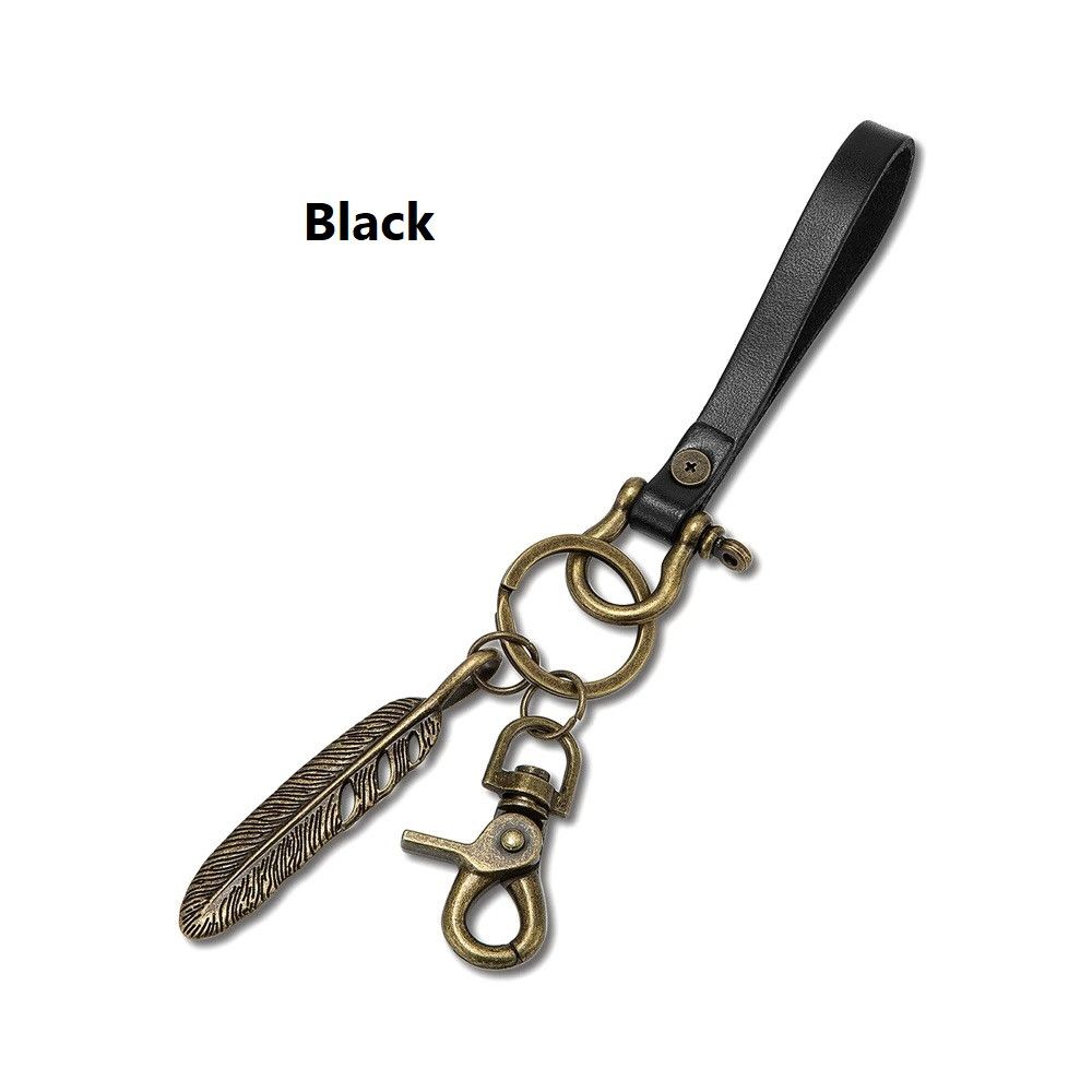 Other Feather Leather Shackle Keychain Buckle Keyring Holder Size ONE SIZE - 7 Thumbnail