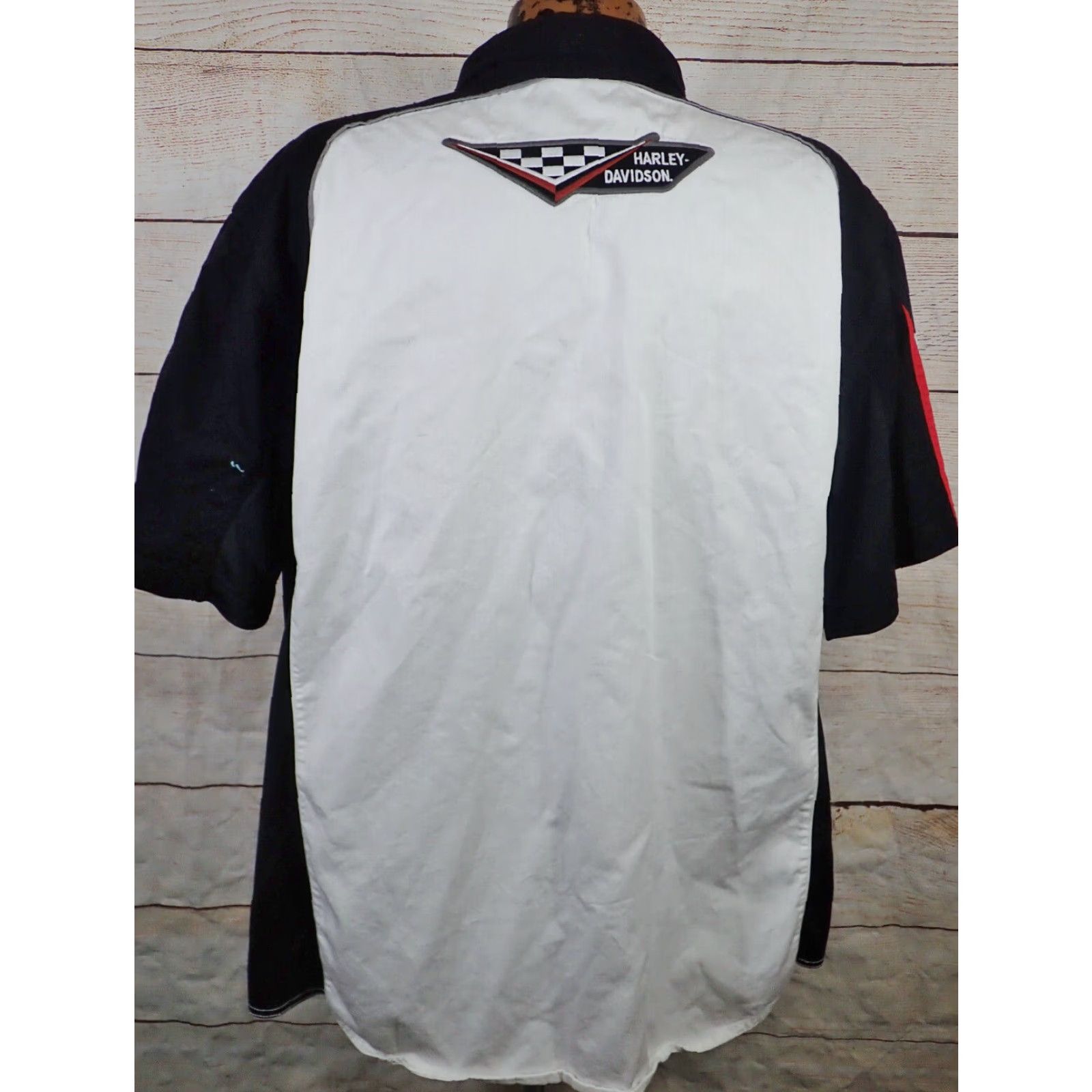 Harley Davidson Harley-Davidson Mens Racing Embroidered Button-Down Shop Shirt 3XL White Black Multicolor Embroidered 3XL Shirt Size US XXL / EU 58 / 5 - 3 Thumbnail