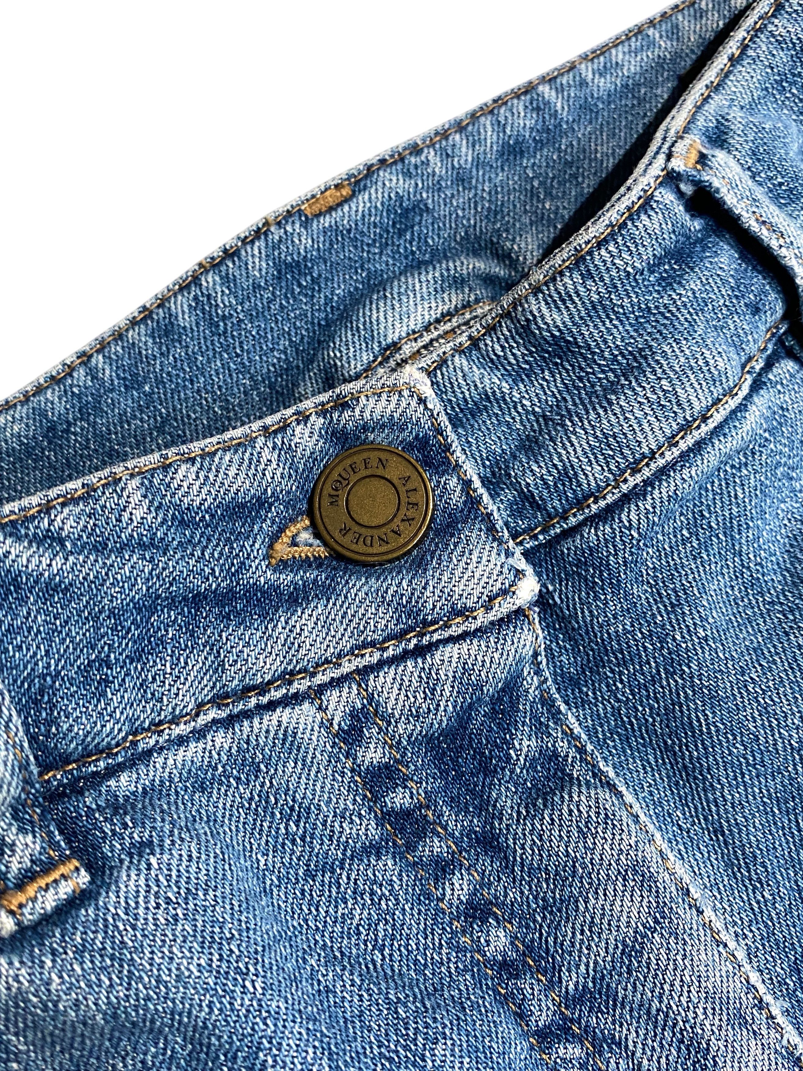 Alexander McQueen Alexander McQueen 2006 Biker Denim Skinny Jeans Vintage Y2K Size 28" / US 6 / IT 42 - 10 Thumbnail